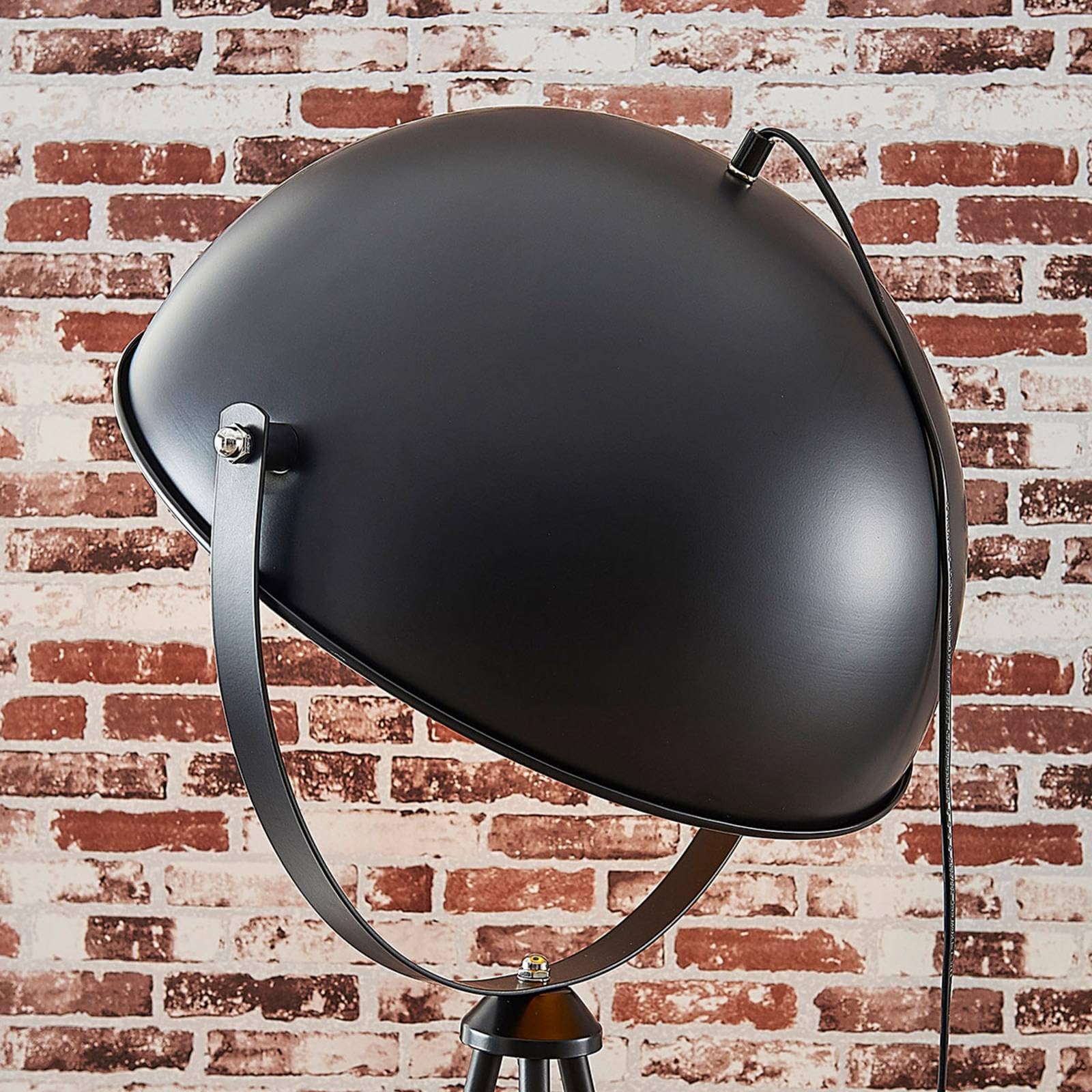 Lindby Lampadaire Trepied Meline (Moderne) en Noir Métal e. a. pour Salon & Salle à manger (1 lampe,à E27), Sur Pied Lampe a de Sol