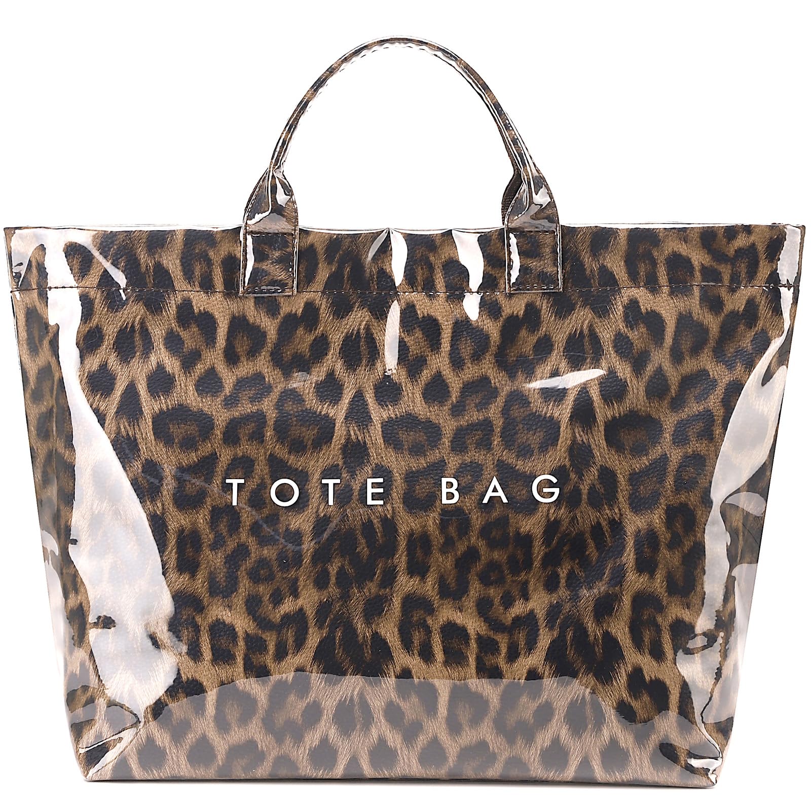 PVC Tote Bag Gifts for Women Large Tote Purse Kraft Paper Letter Print Hobo Handbags for Work Beach Shopping Travel