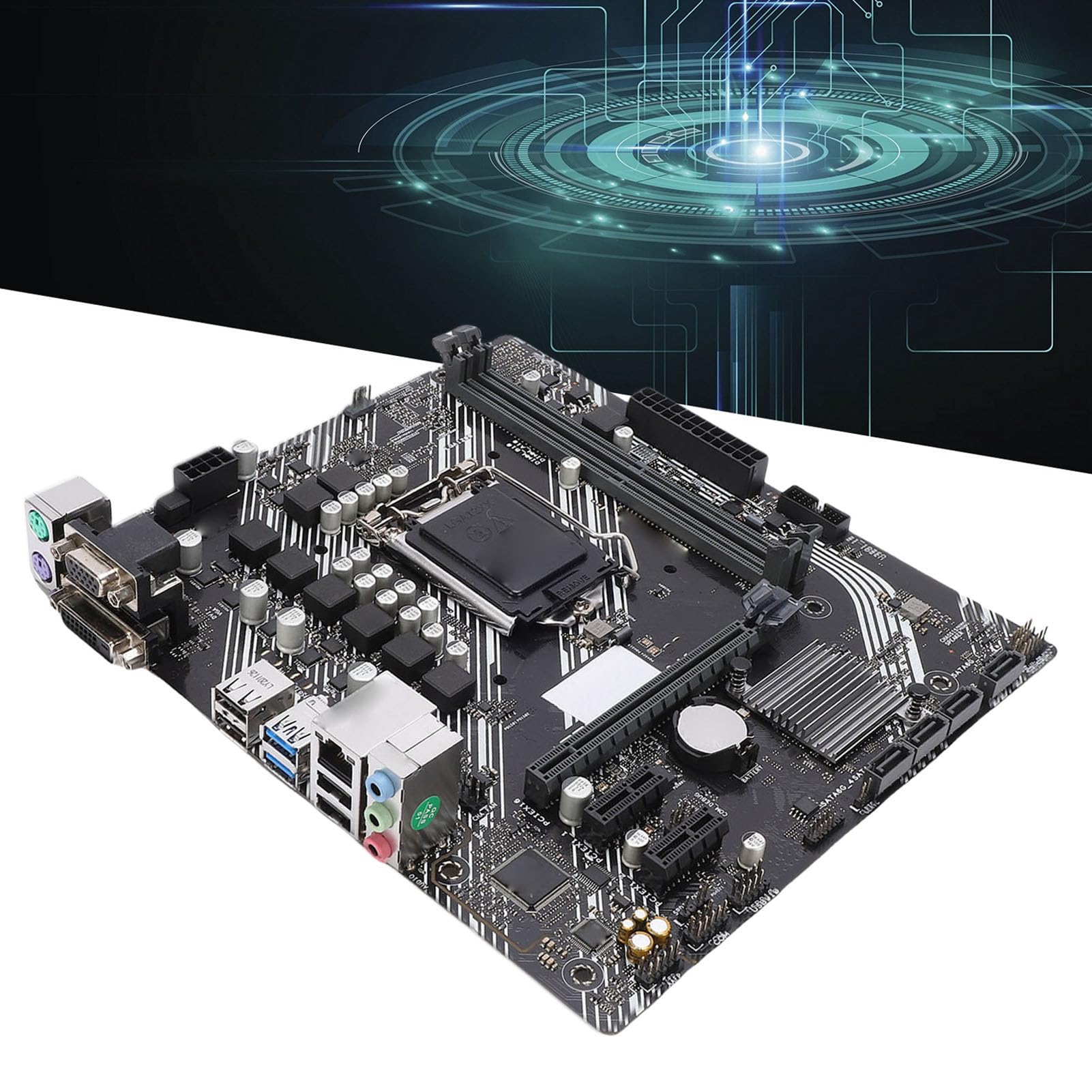 Carte Mère LGA 1200, Chipset H410 M ATX DDR4 avec PCIe 3.0 X16 et HDMI, 64 Go Double Canal, 4 X SATA 6 GB/s, pour Les Versions de Bureau Core I3/i5/i7 de 10e Génération