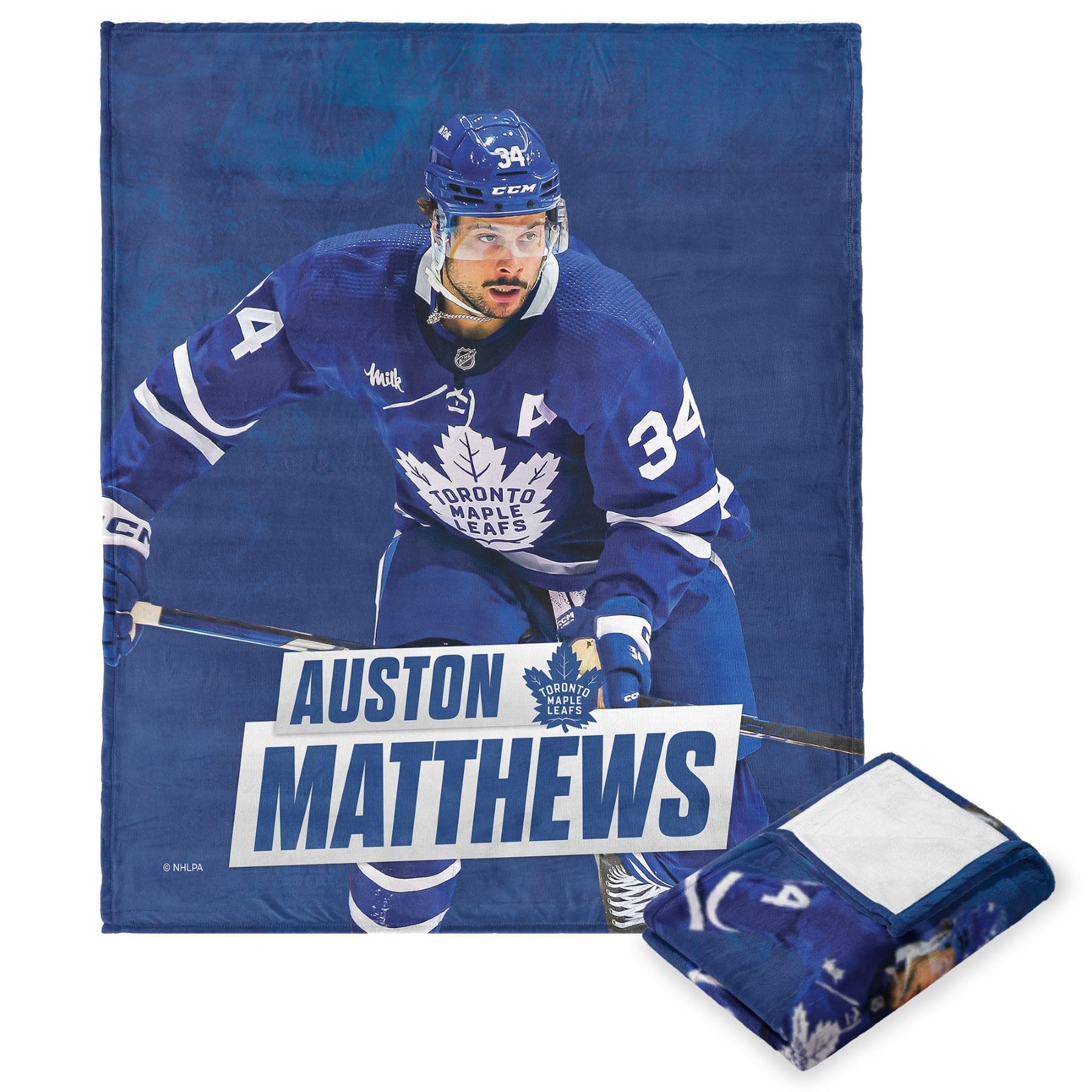 Northwest NHL Toronto Maple Leafs Silk Touch Throw Blanket, 50" x 60", Auston Matthews