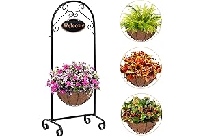 40” Welcome Hanging Plant Stand for Front Porch Planters