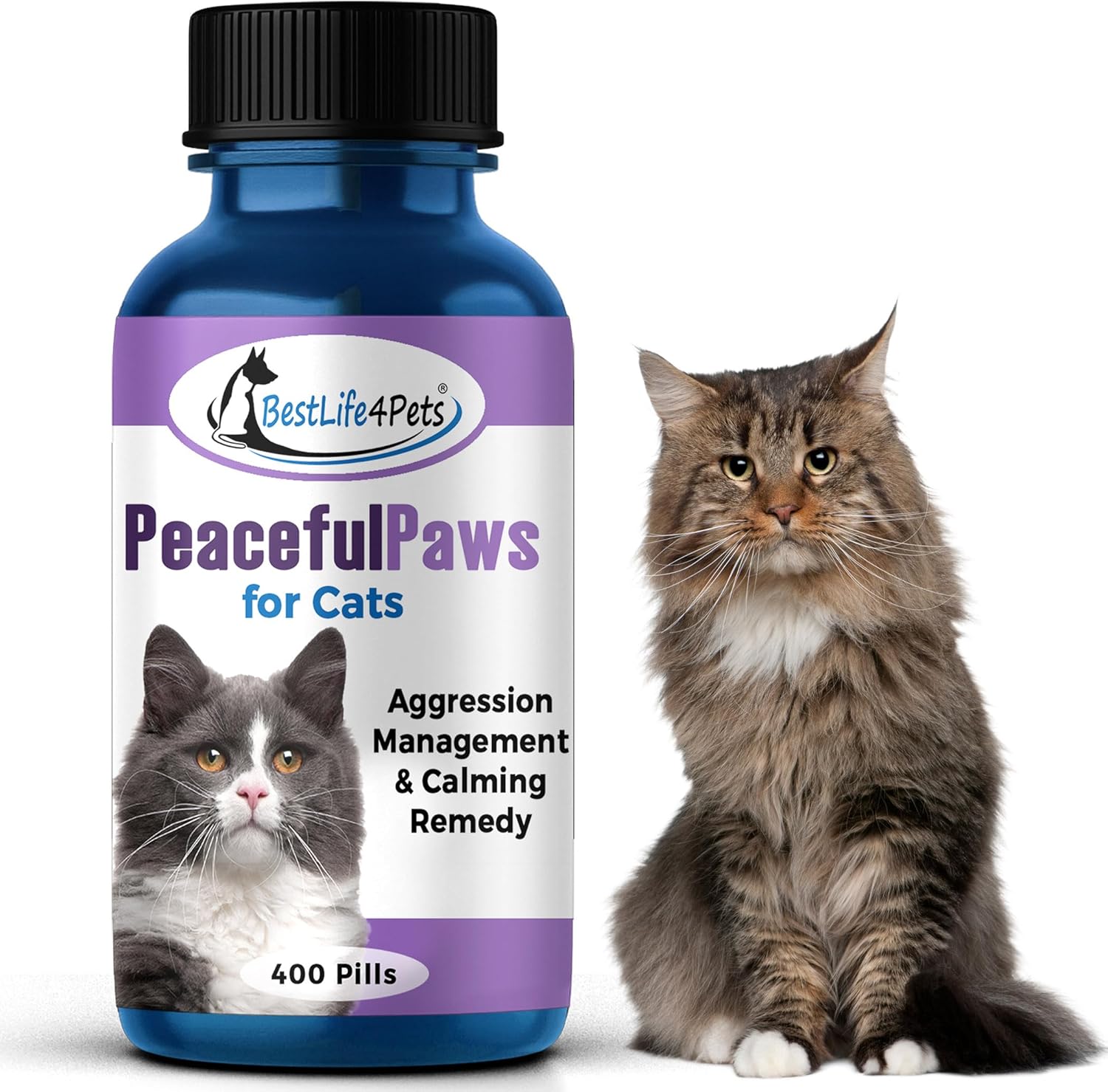 BestLife4Pets Peaceful Paws Cat Calming Pills Aggression