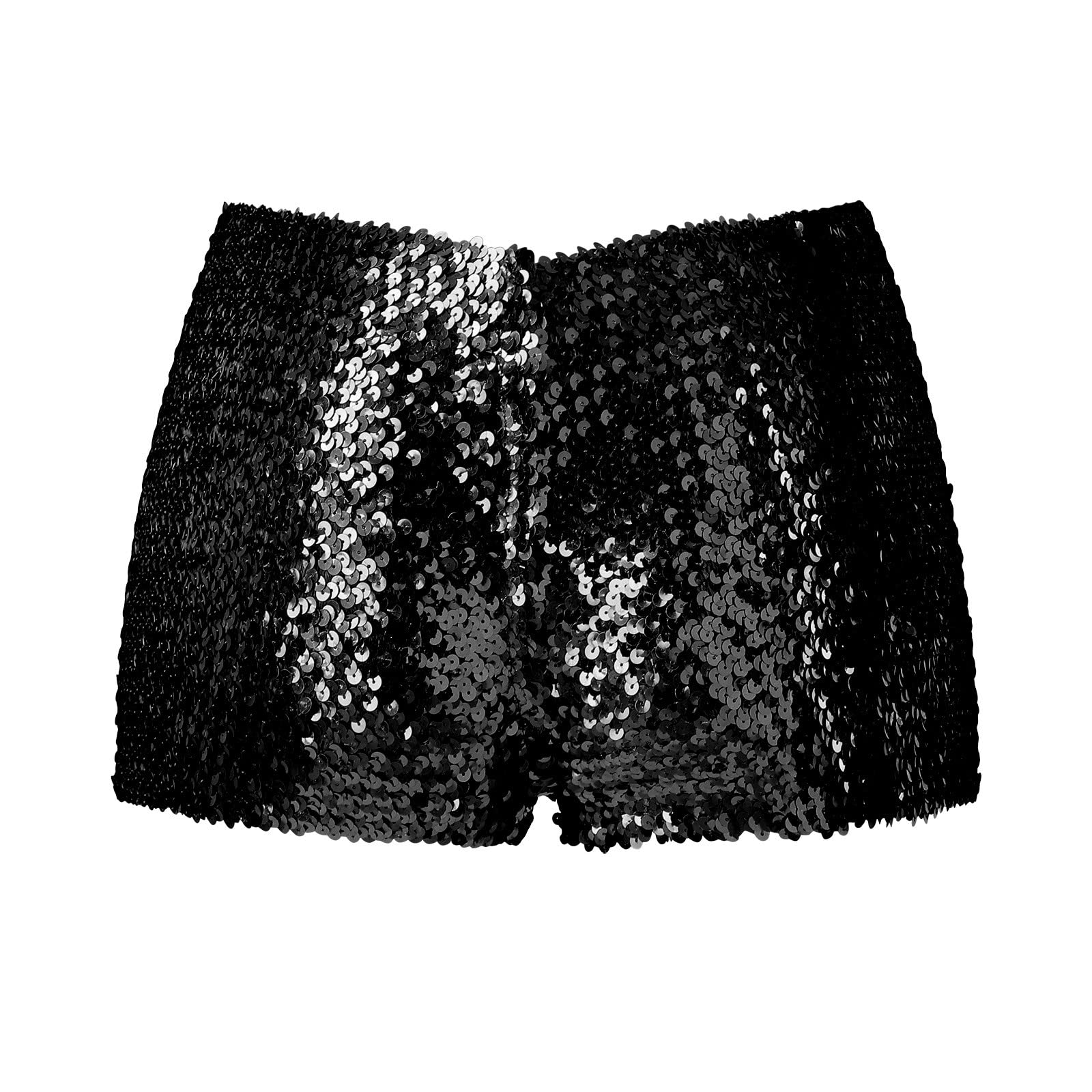 Short pour Femme avec Paillettes Sexy Mini Short de Danse Paillettes Brillant pour Femme Sequin Shine Glitter Taille Haute Ligne A Sparkly Party Club de Nuit Costumes de Carnaval
