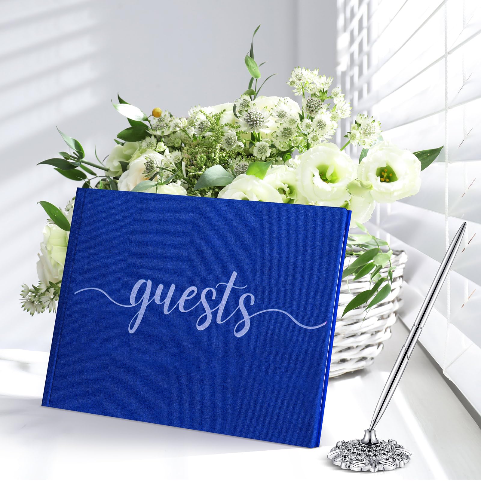 Personalized Velvet Guest Book - 9.45x9.33 Inch 80-Page Memory Book For Weddings & Events
