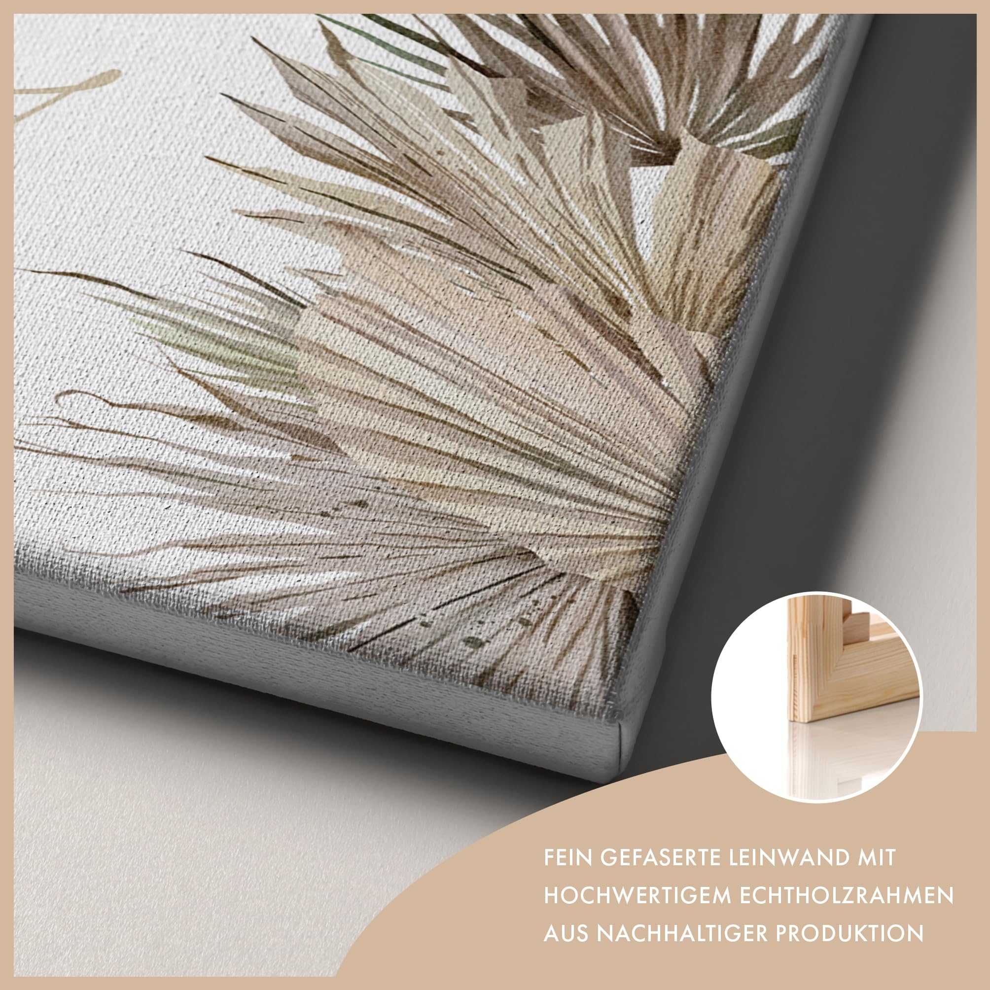 HEI Print Willkommensschild Hochzeit Beige mit Datum und Namen, personalisierte Hochzeitsdeko, Boho Willkommen Schild, Braun, 60x40 (Leinwand)