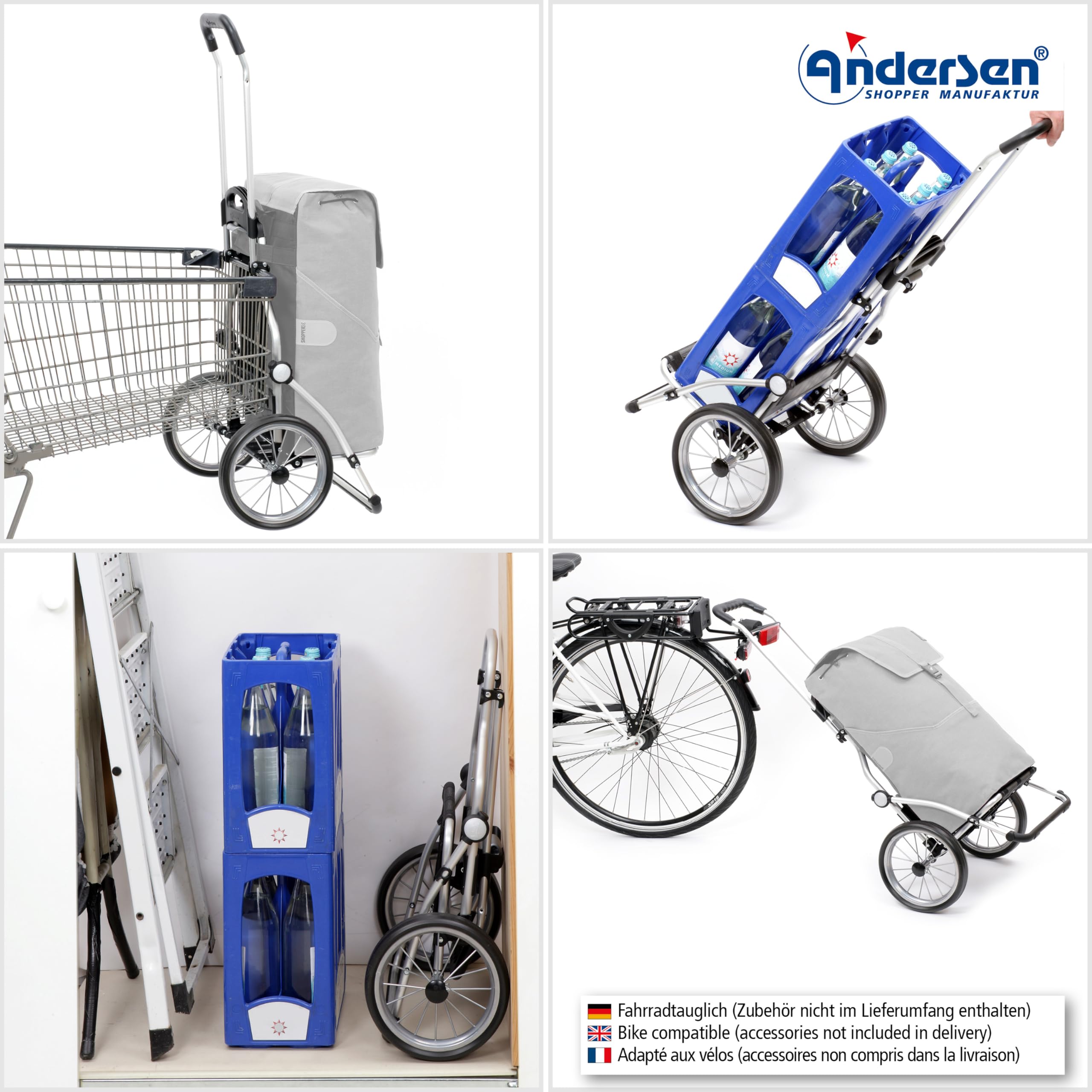 ANDERSEN Royal Shopper Ipek Maxi Sand - Carro de la compra (40 L, aislado, bolsa isotérmica, aluminio, plegable, fácil de deslizar)