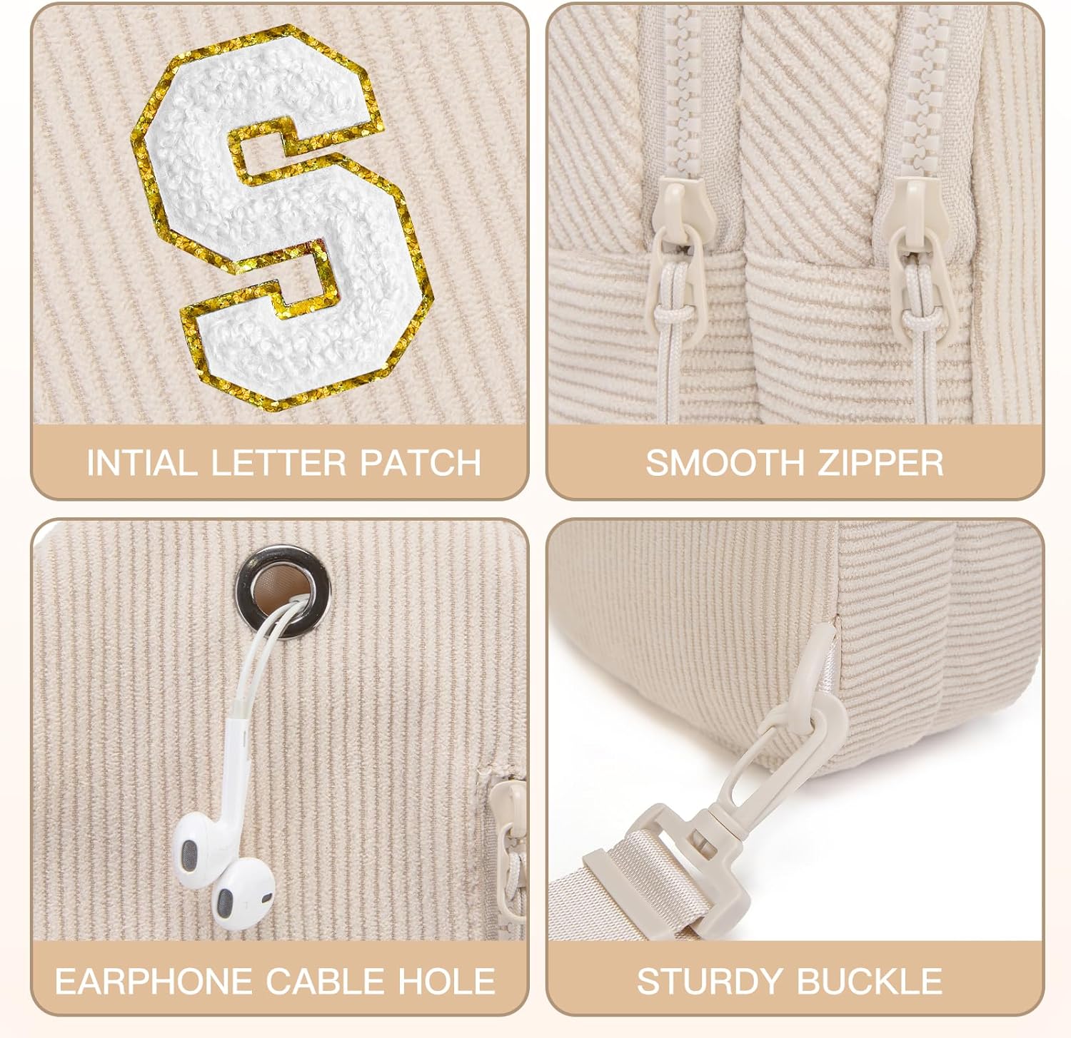 Small Corduroy Sling Bag Initial Crossbody Bag Fanny Pack for Girls Personalized Birthday Gifts for Teen Girls Gifts - Image 5