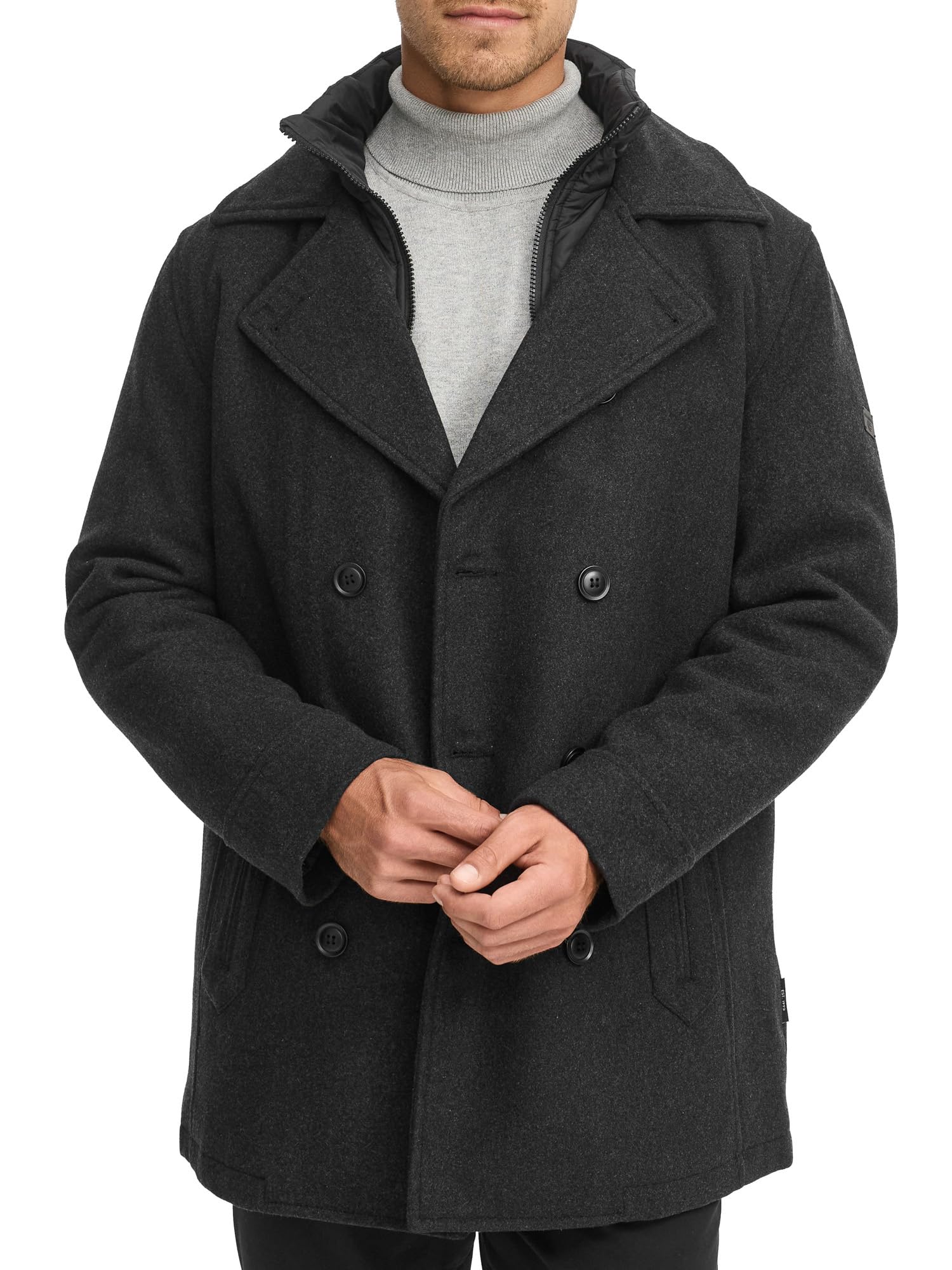 Indicode Herren INLunil Kurzmantel mit Stehkragen | Herrenmantel Mantel aus Wollmix für Männer
