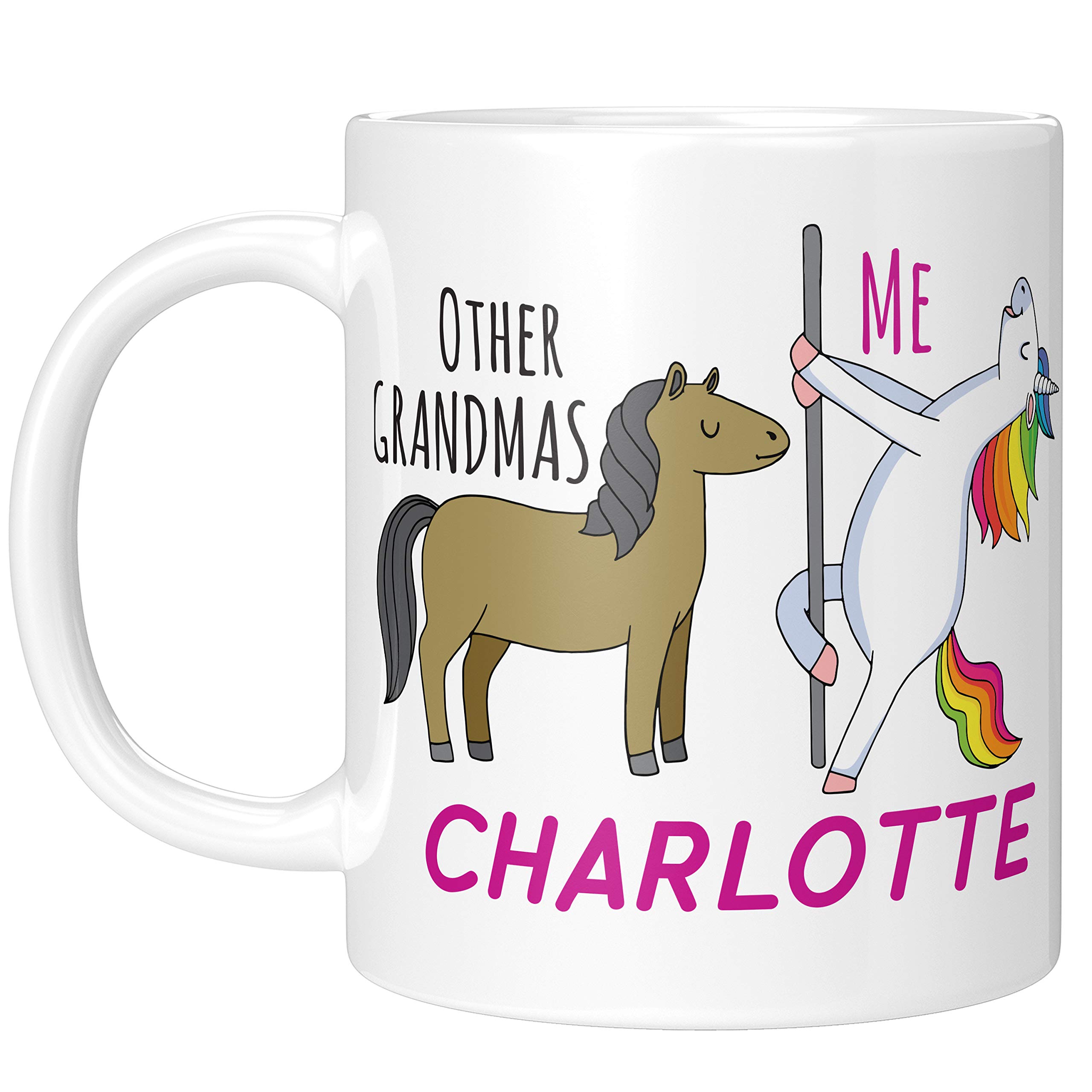 Other Grandmas vs Me Grandma Gifts from Grandchildren - 11oz Unicorn Grandma Coffee Mug - Double Sided Print