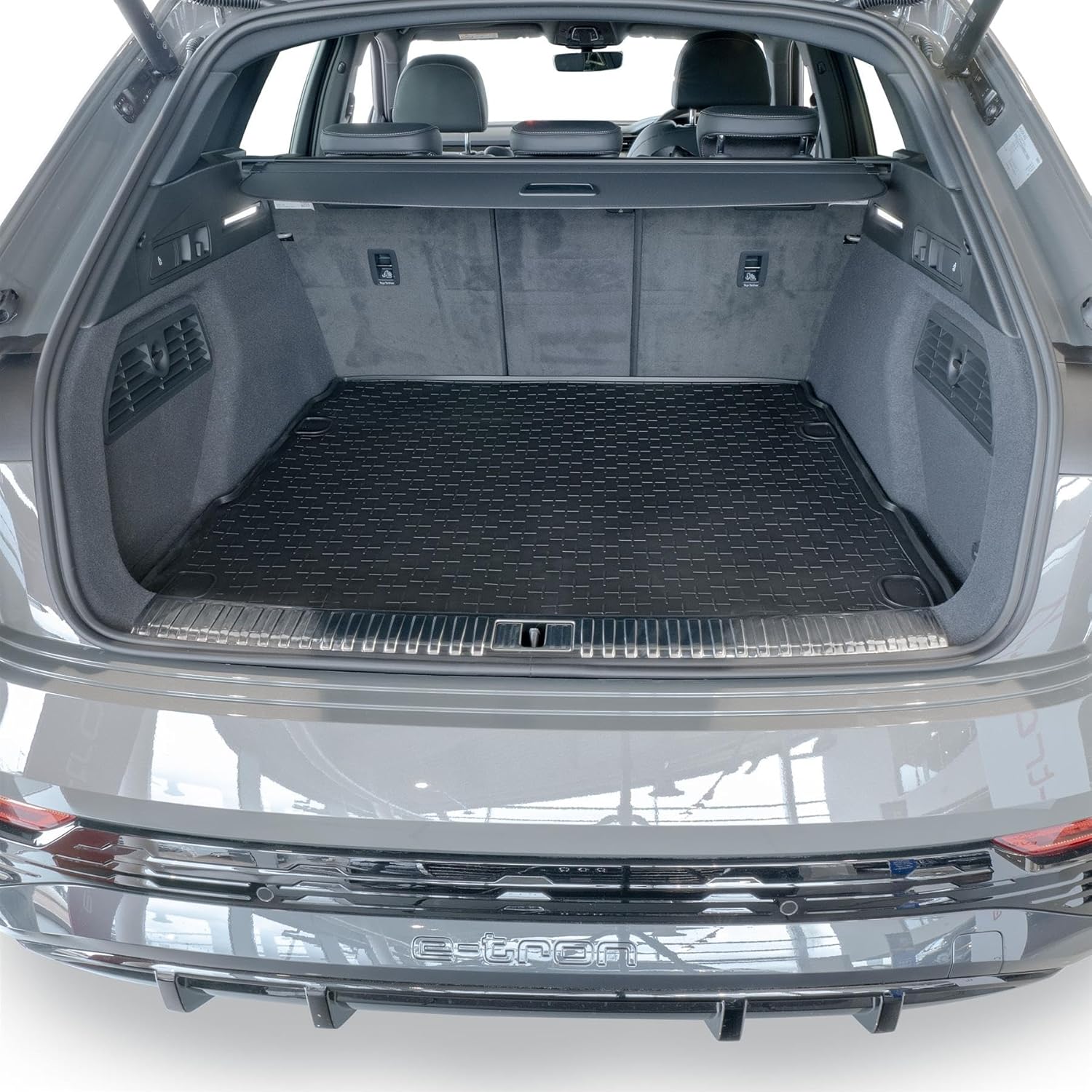 Travall Cargo Mat Liner Compatible with Audi E-Tron (2018-2022) Audi Q8 E-Tron (2022-Current) TBM1244 - All-Weather Cargo Mat Rubber Trunk Mat Liner
