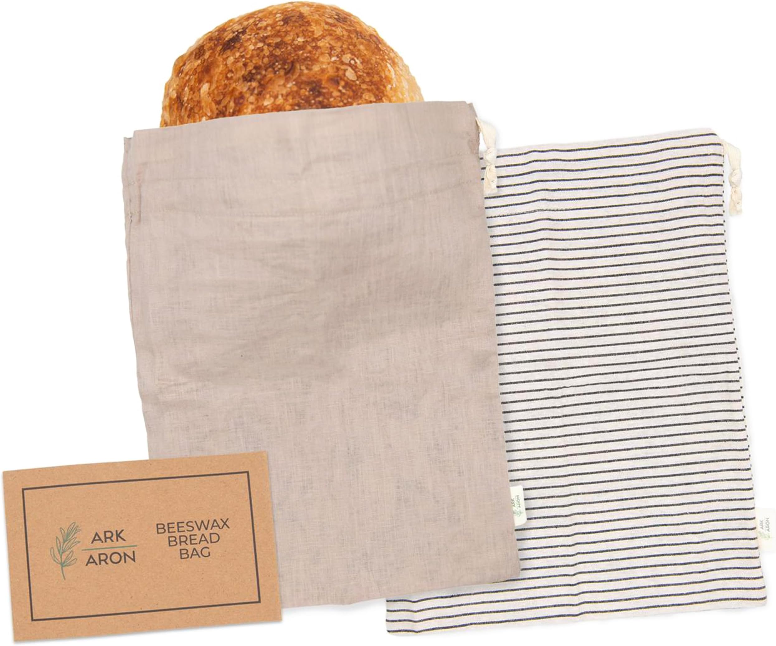 Linen Bread Bags Pack Of 3 With Inner Lining
