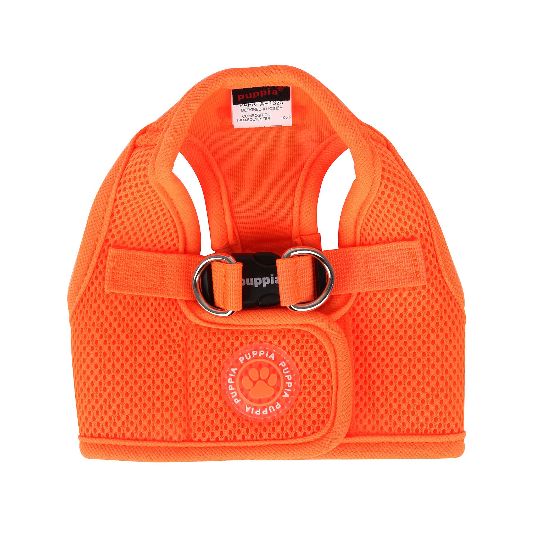 Puppia Neon Dog Vest Harness for small and medium dogs - Super soft and comfortable - Also usable as Puppy Harness, Orange, XL