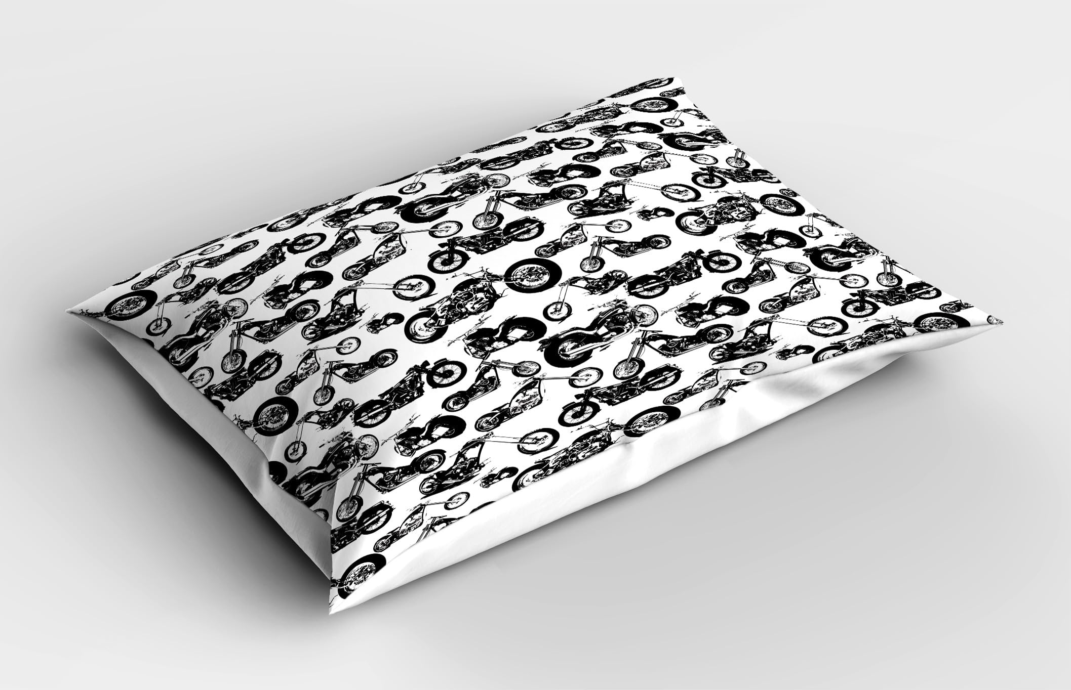 Ambesonne Manly Pillow Sham Set of 2, Different Models of Motorbikes Race Adventure Amusement Extreme Sport Theme, Quality Microfiber Bedding Item for All Seasons, 30