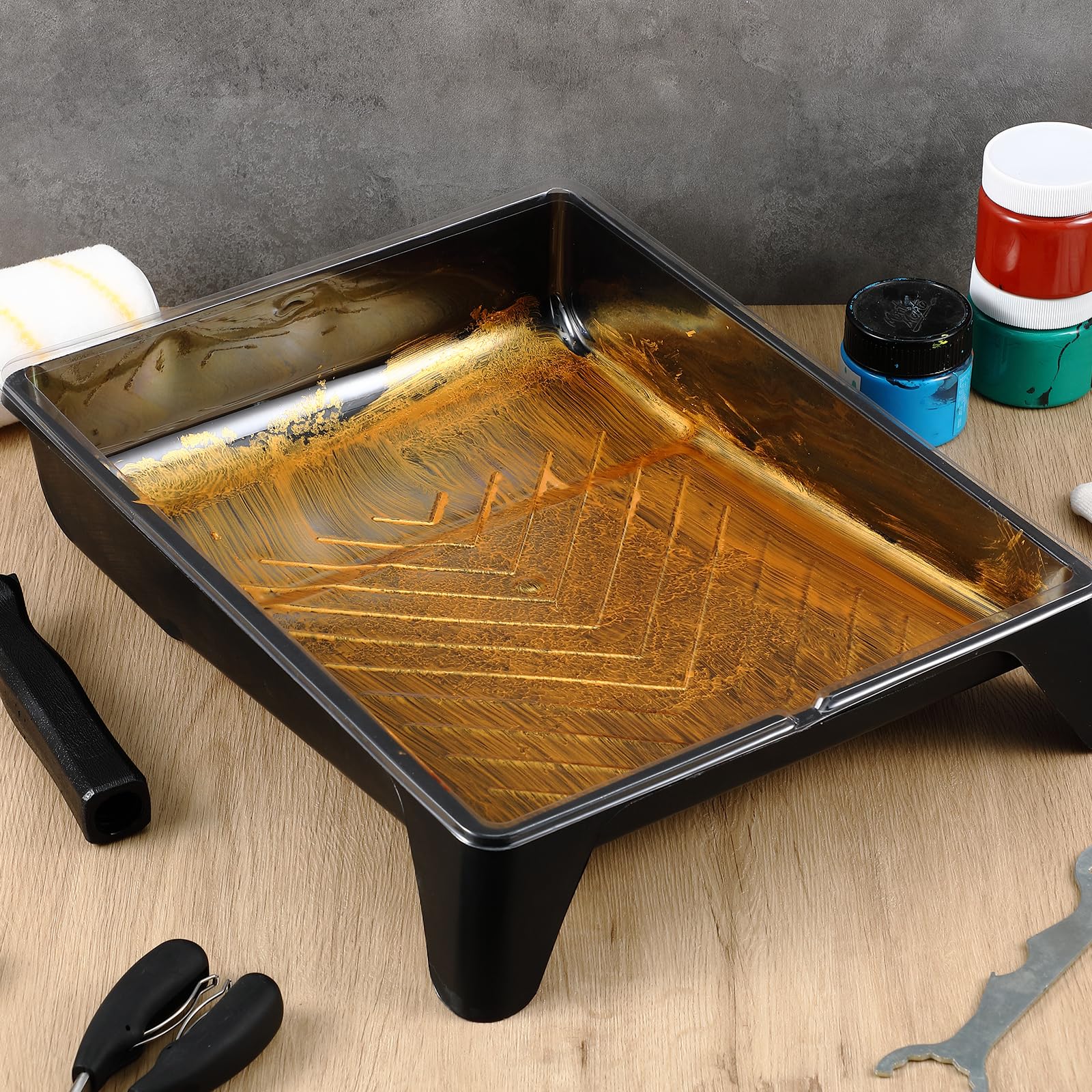 Menkxi Paint Tray Set - 10 Hard Shell Trays & 90 Disposable Liners For 4 Inch Rollers - View #4