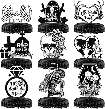 Bride or Die Bachelorette Party Decorations 9Pcs Bride or Die Centerpieces Rip Single Life Centerpieces for Till Death Do Us Party Bachelorette Decorations Supplies