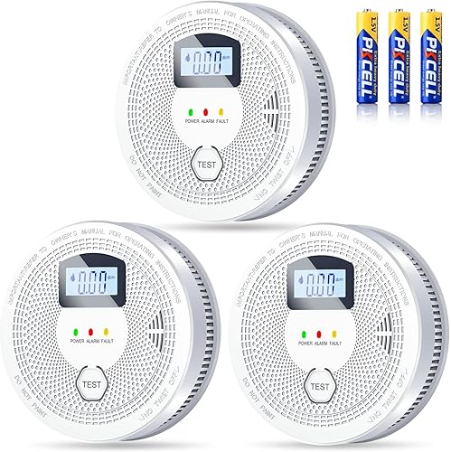 Detector de humo y detector de monóxido de carbono con indicadores LED, alarma de CO y humo 2 en 1, detectores de humo y monóxido de carbono a