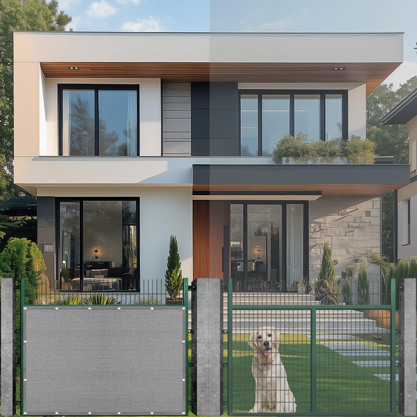 Sonnensegel Sonnenschutz 60 x 780 cm, Langlebig Perfekt, Ripstop UV Schutz, Atmungsaktiv Sun Segel Segeltuch, Sonnensegel Balkon, für Garten, Outdoor, Balkon, Hellgrau