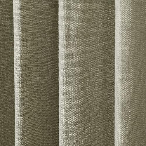 Miniatura 3 de TWOPAGES Cortina plisada de lino con textura para dormitorio, con forro de privacidad, cortina de oscurecimiento para sala de estar, 72 pulgadas de