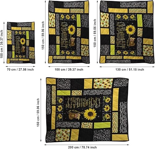 Miniatura 3 de Manta de forro polar Sherpa con diseño de girasol, manta para decoración del hogar, manta cálida de franela suave para sofá