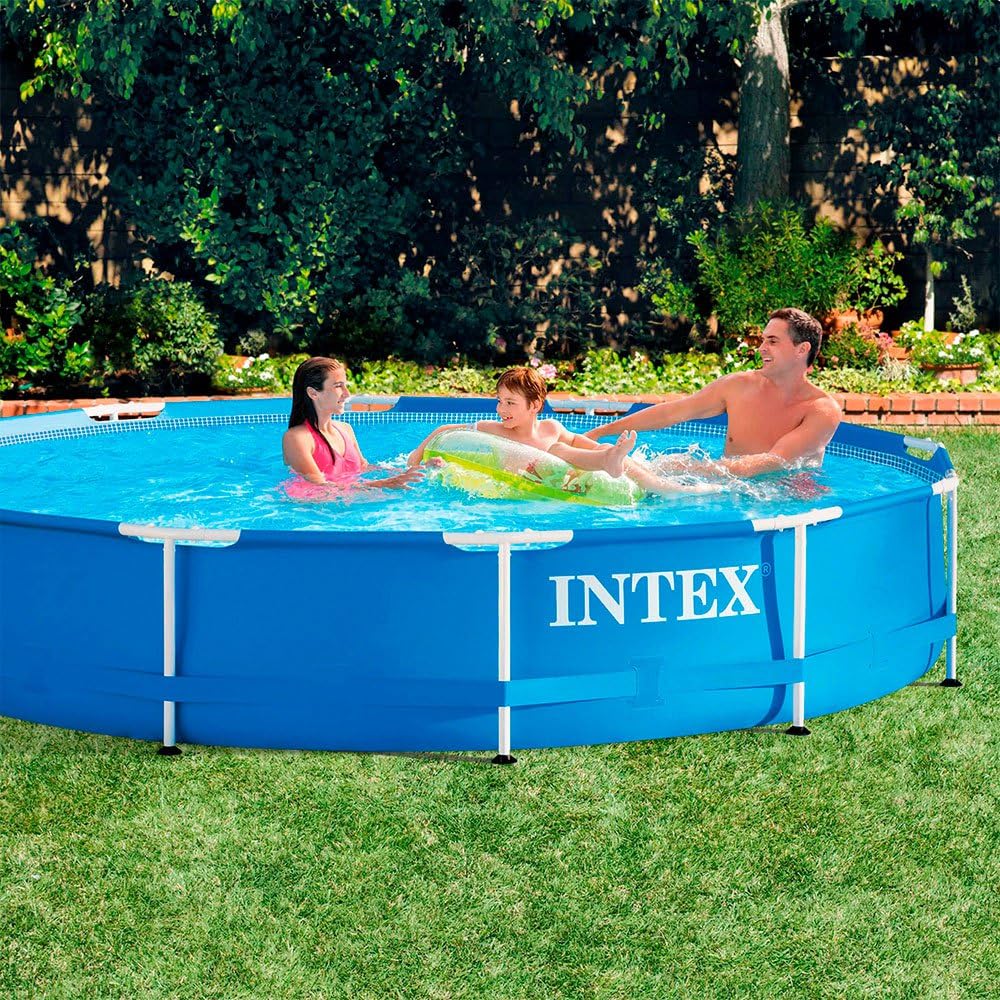 Intex 28212NP – Aufstellpool Metal Frame Rund, Filterpumpe 2006 L/h, 6503 L, Stahl und PVC, Blau, 366x76 cm