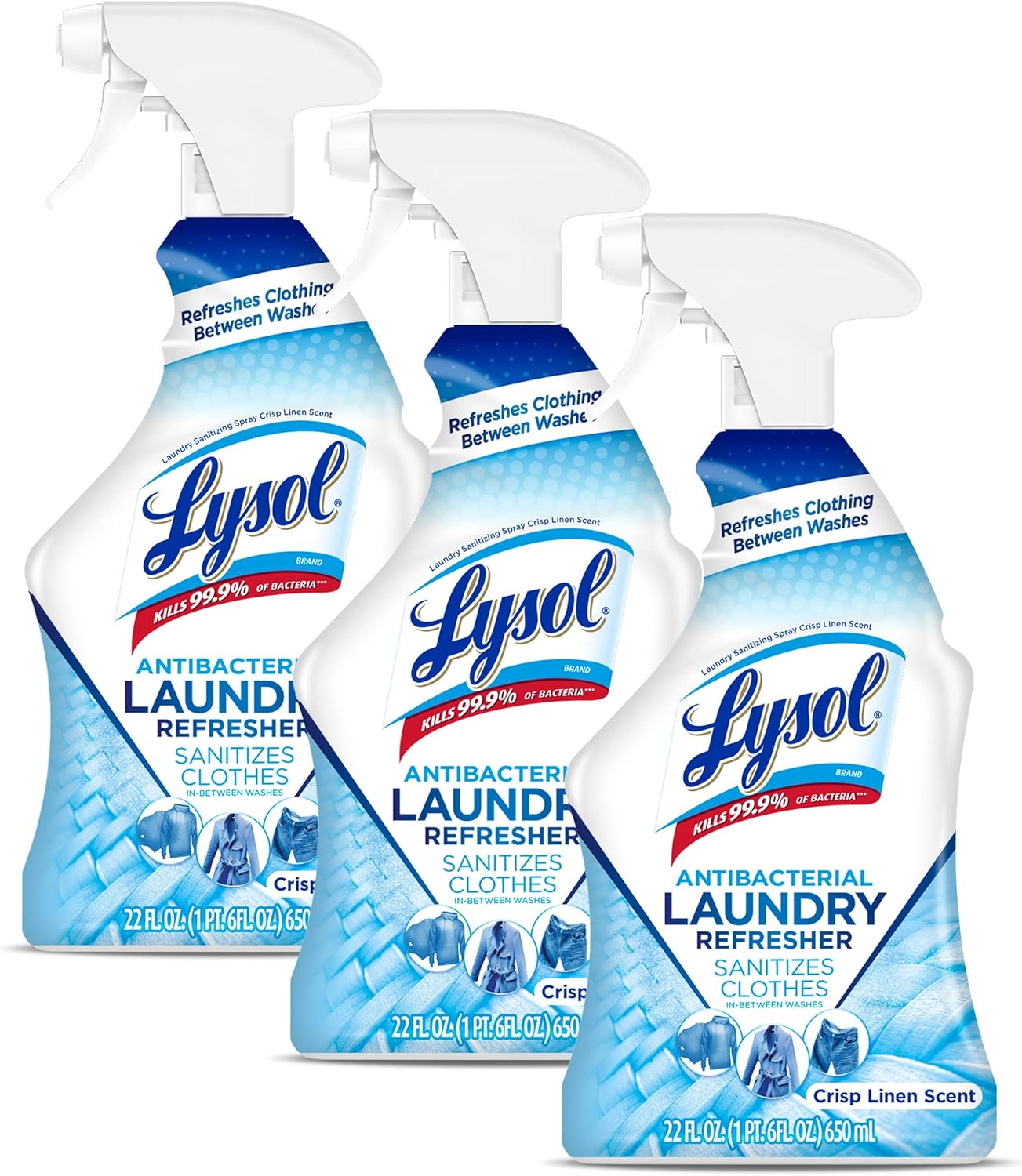 LYSOL Antibacterial Laundry Refresher 22 Oz (Pack of 3