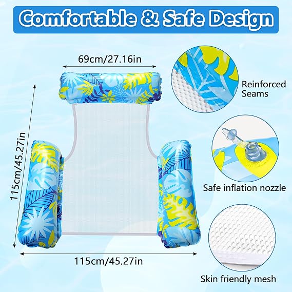 2 Pack Lilo Pool Inflatables with 2 Drink Holders and 1 Air Pump