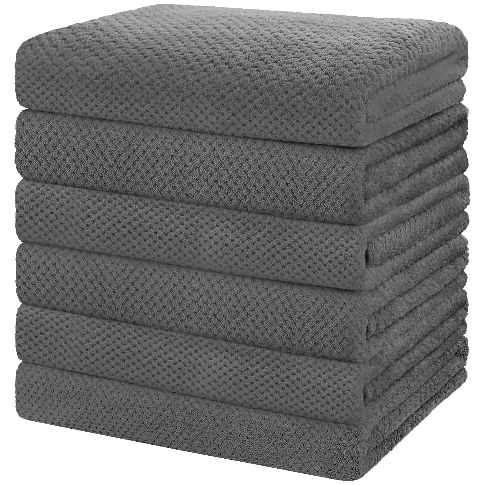 HOMEXCEL 6 Pack Bath Towel Set 24 x 48 Inches Microfiber Ultra Soft Highly Absorbent Bath Towels Lightweight