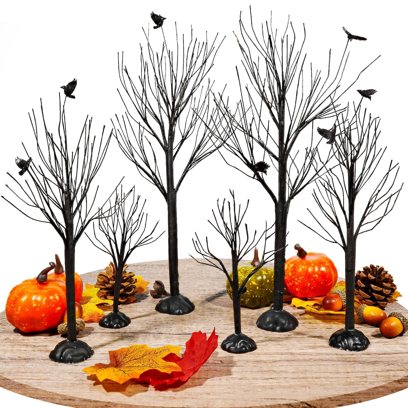 Photo 1 of Warmtree 6 Pcs Halloween Village Trees with Crows