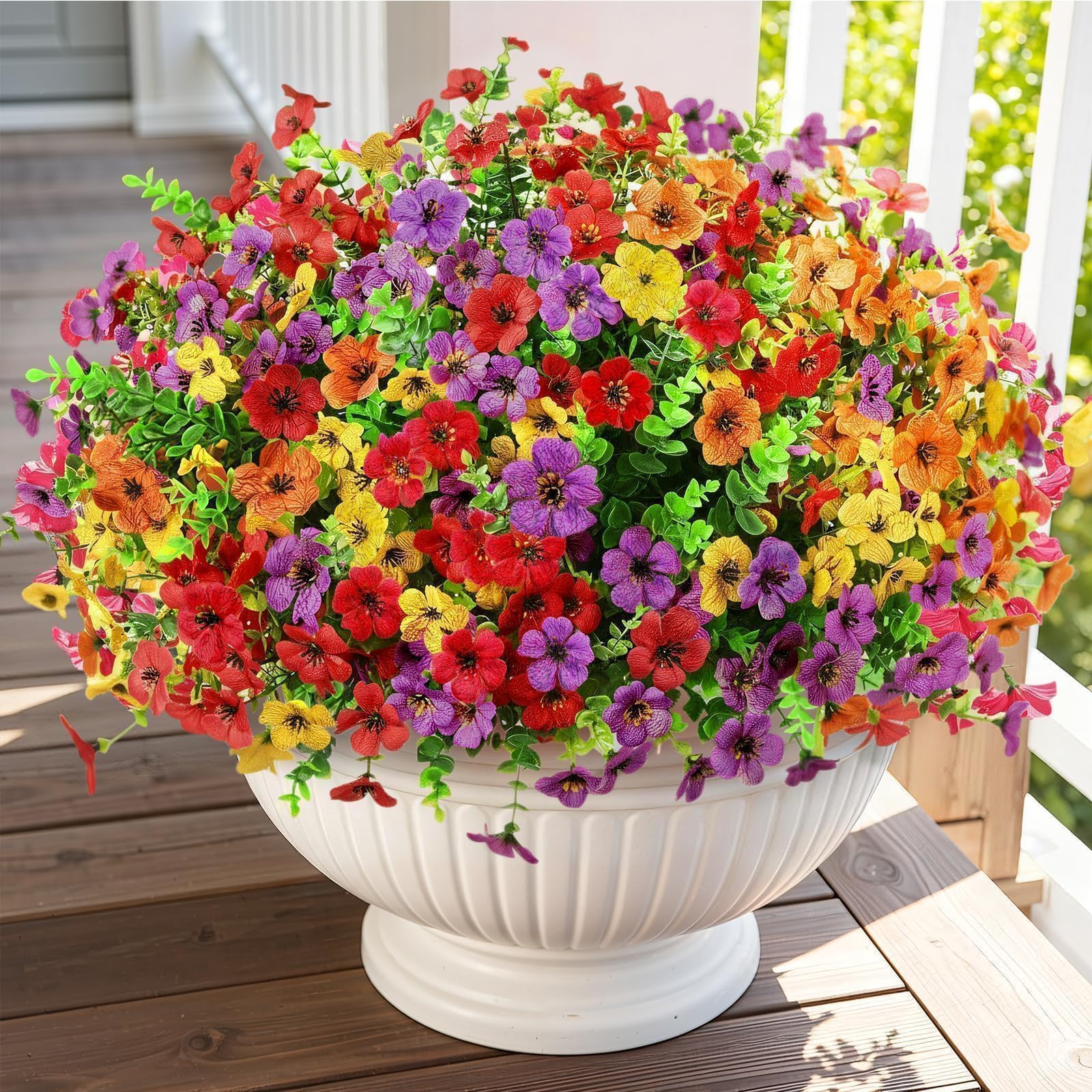 Artificial Outdoor Flowers, Realistic UV Resistant Waterproof Faux Plants,  Fu... | eBay