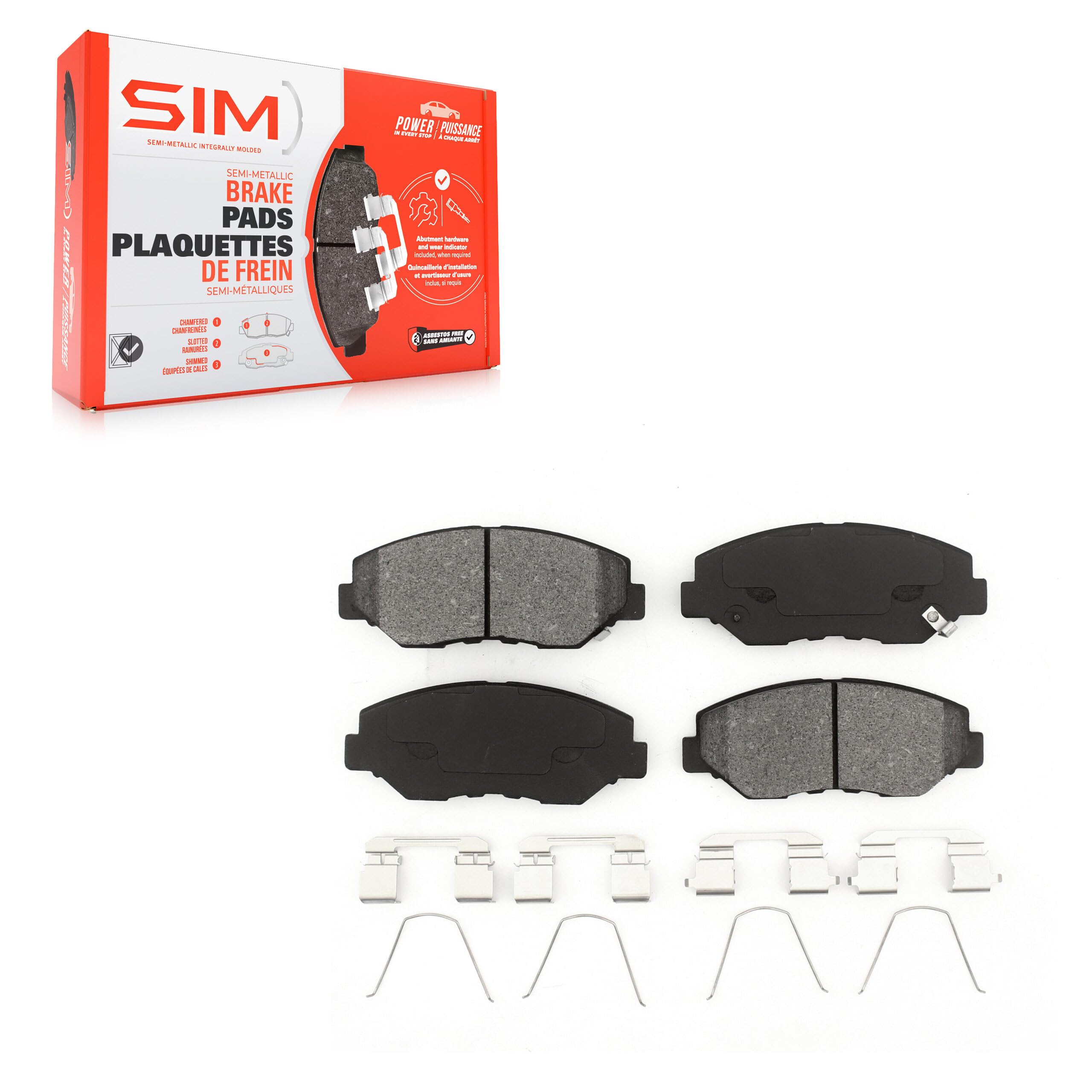 SIM Front Semi-Metallic Disc Brake Pads SIM-914 Replacement For