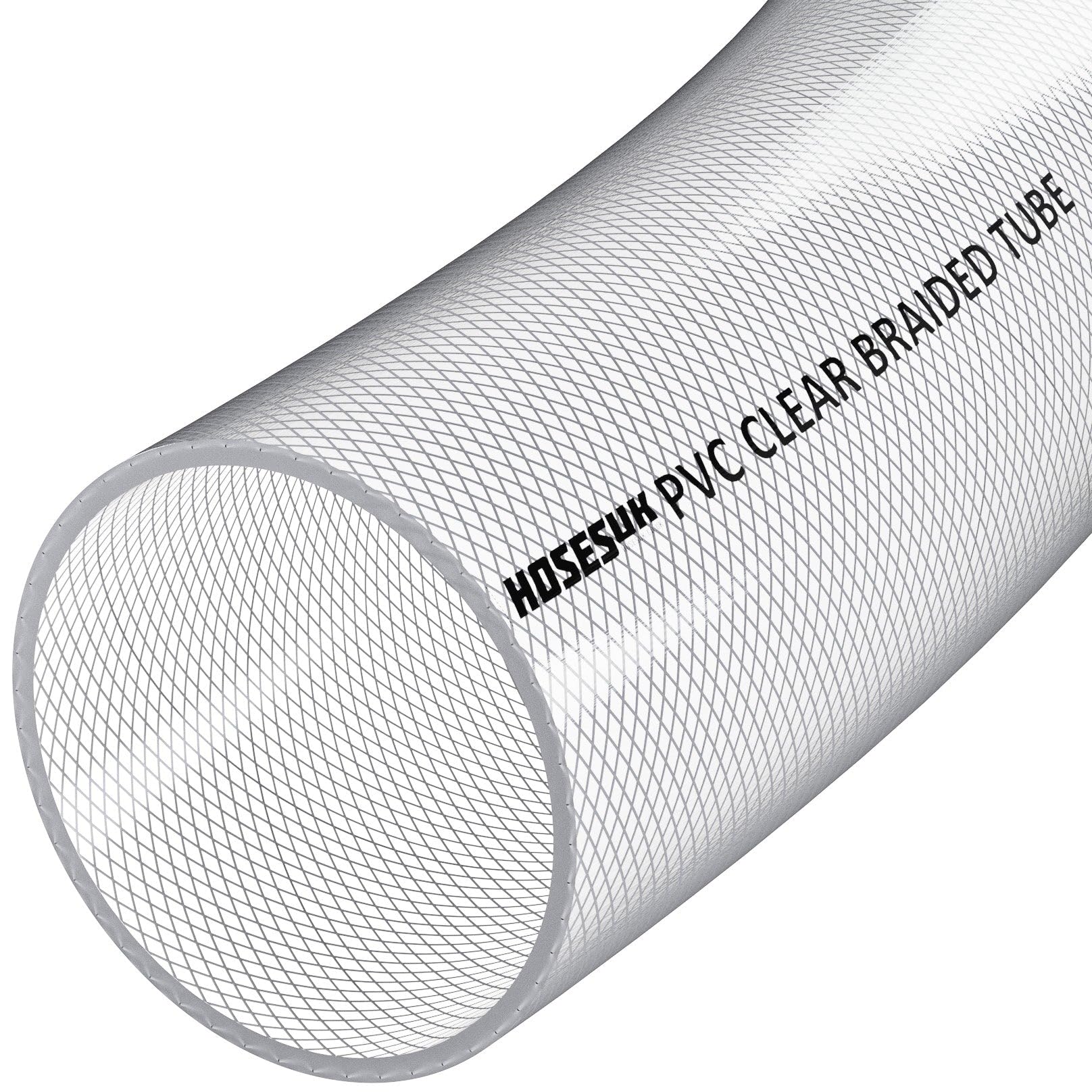 Ap Automotive Clear 51Mm (2") Id Pvc Reinforced Braided Air, Water, Oil, Gas, Food Flexible Plastic Hose Tube 2 Metre