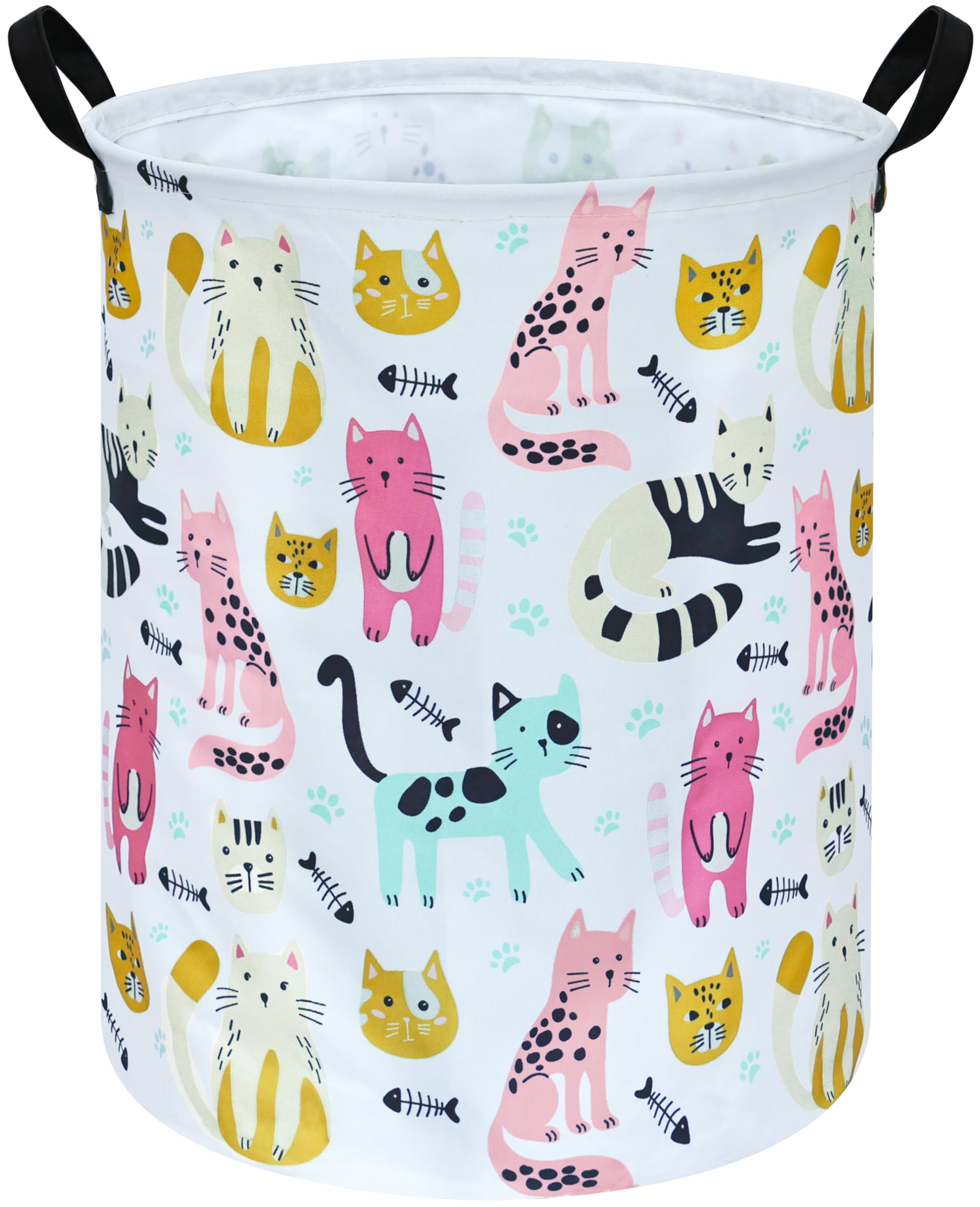 DUYIY Kids Laundry Hamper Storage Basket Laundry Organizer Hamper Storage Bins Clothes Box Nursery Hamper Gift Basket with Handles (Cat) โ image 1