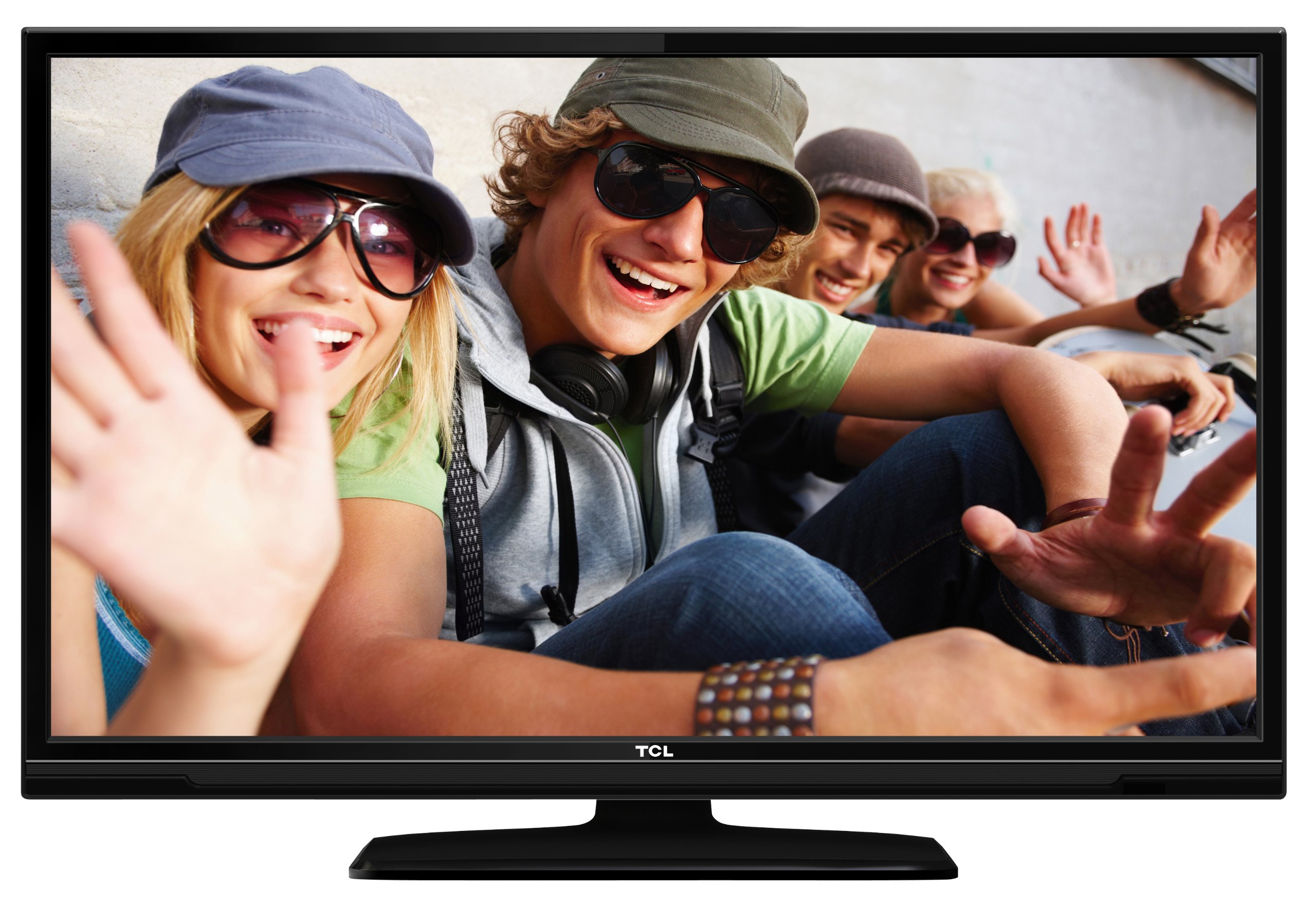 TCL L32E3005/G 32-inch LED HD-Ready Television, front view with a vibrant image displayed on screen.