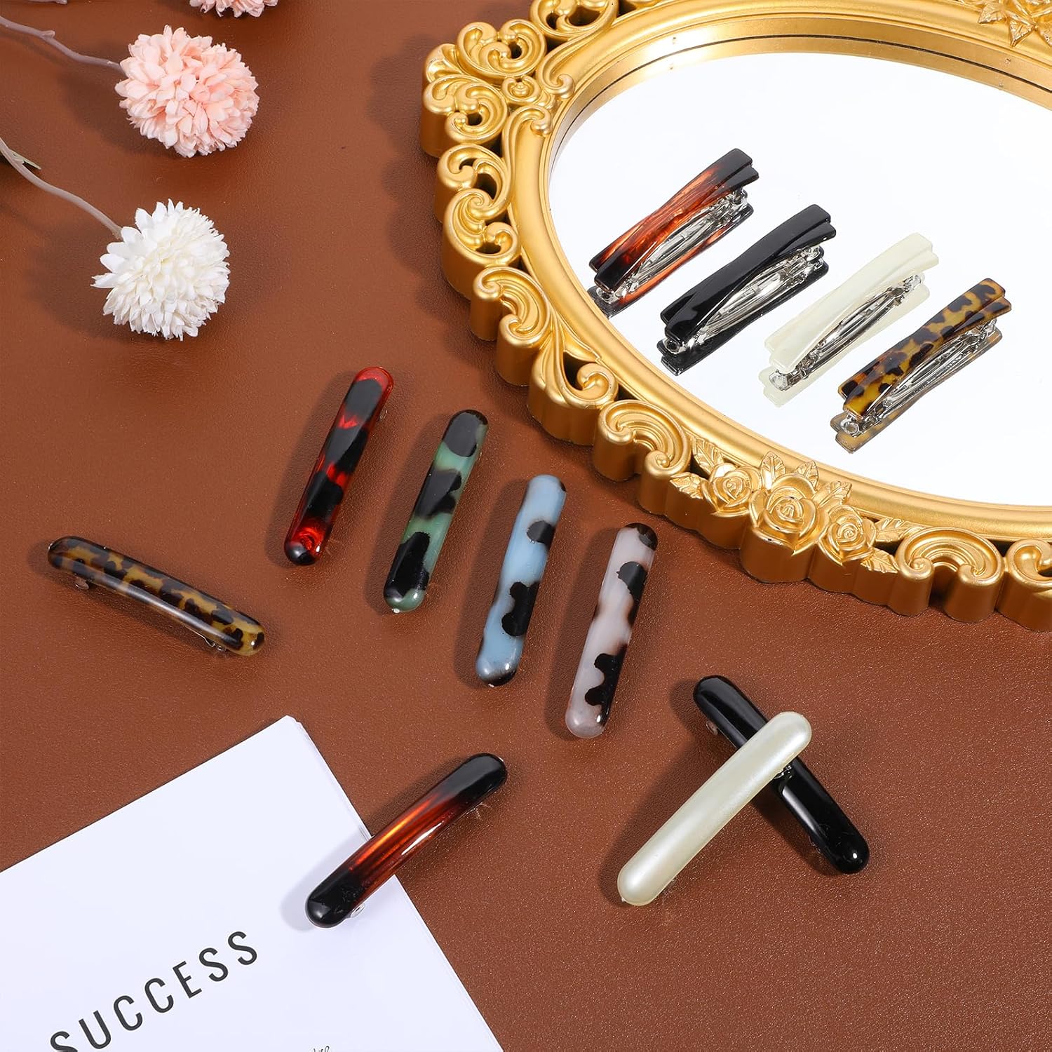 12 Pcs French Hair Barrettes 1.9/2.56 Inch Small Barrettes Tortoise