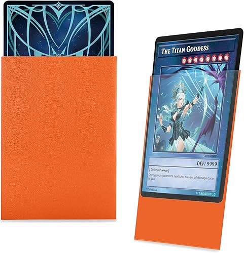 Miniatura 3 de TitanShield Funda de 150  naranja brasa) para tarjetas de intercambio de tamaño japonés pequeño para Yu-Gi-Oh, Cardfight!! Vanguard y más