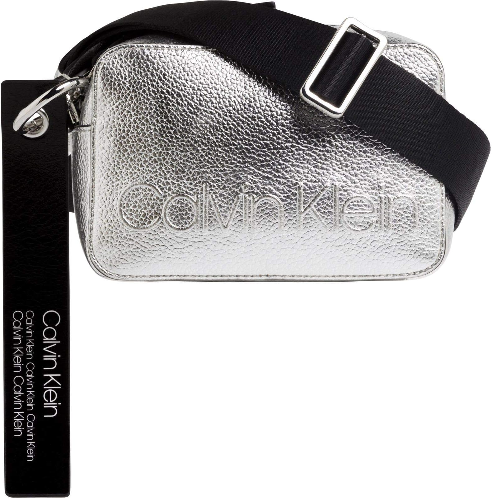 Calvin Klein Edged Camera Bag Met, Women’s Cross-Body Bag, Grey (Silver), 7x12x18 cm (B x H T)