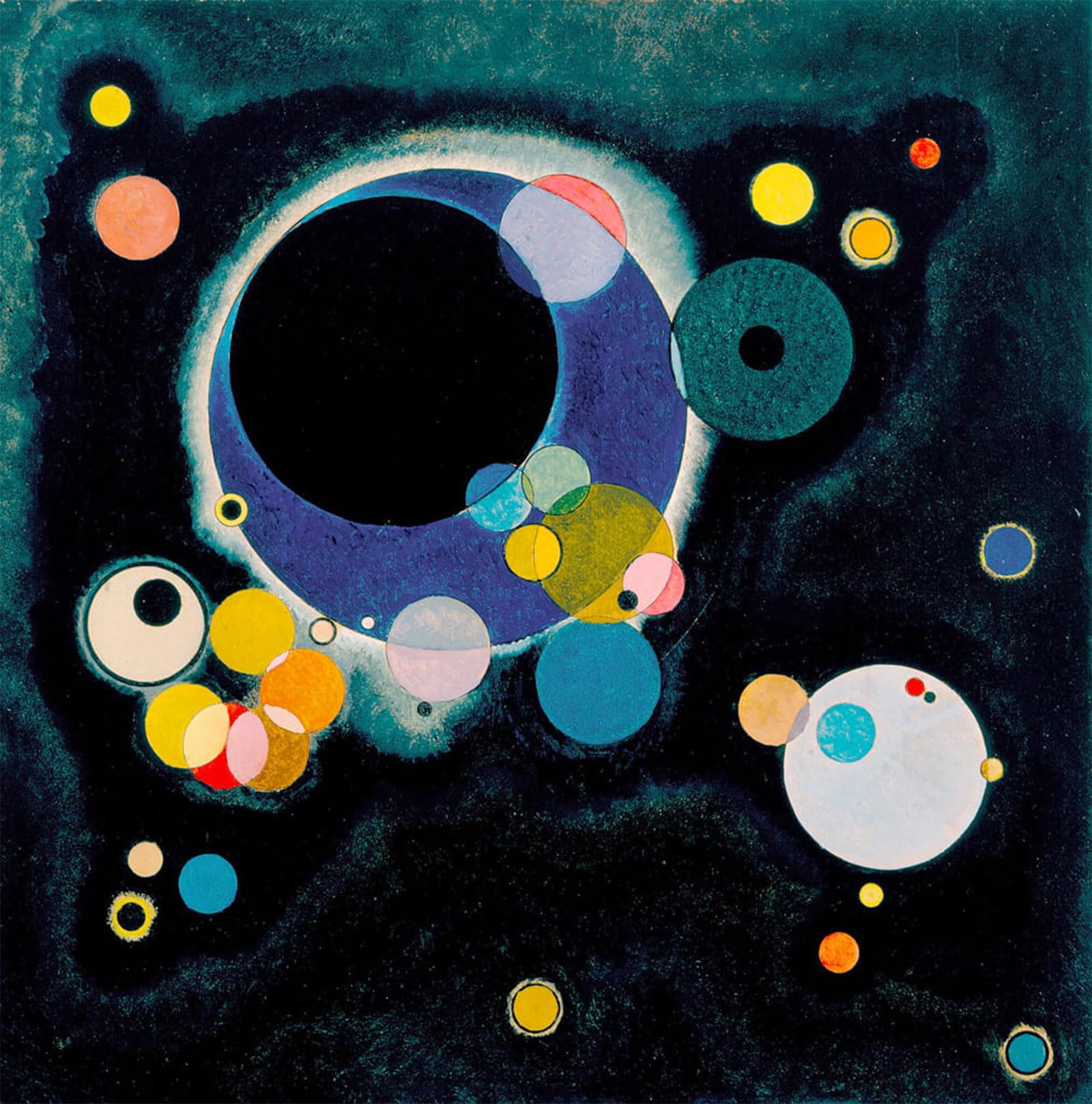 Posteriik No Frame Famous Animal Posters Vintage Picture Sketch For Several Circles By Wassily Kandinsky Modern Wall Decor For Home Decor 60X90cm