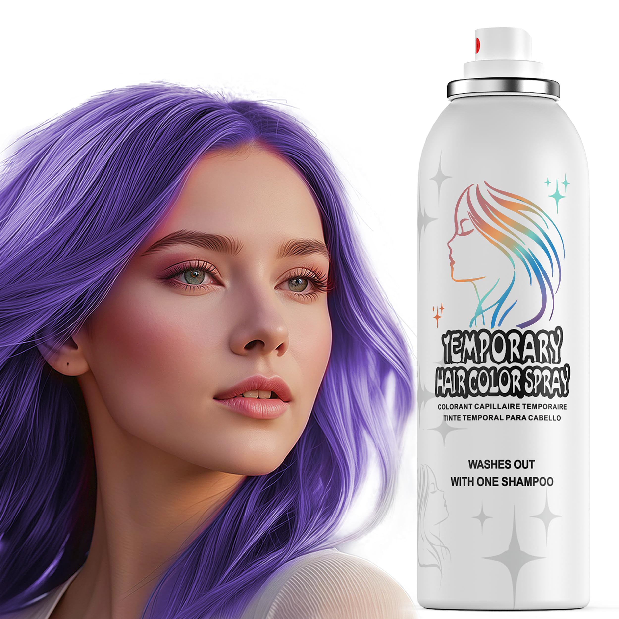 Temporäre Haarfarbenspray | 150ml Sofort Haarfarbenspray für Erwachsene & Kinder | Waschbar & Nicht Klebend, Sanfte Formel, Lila | Halloween, Cosplay, Kostümparty, Feste