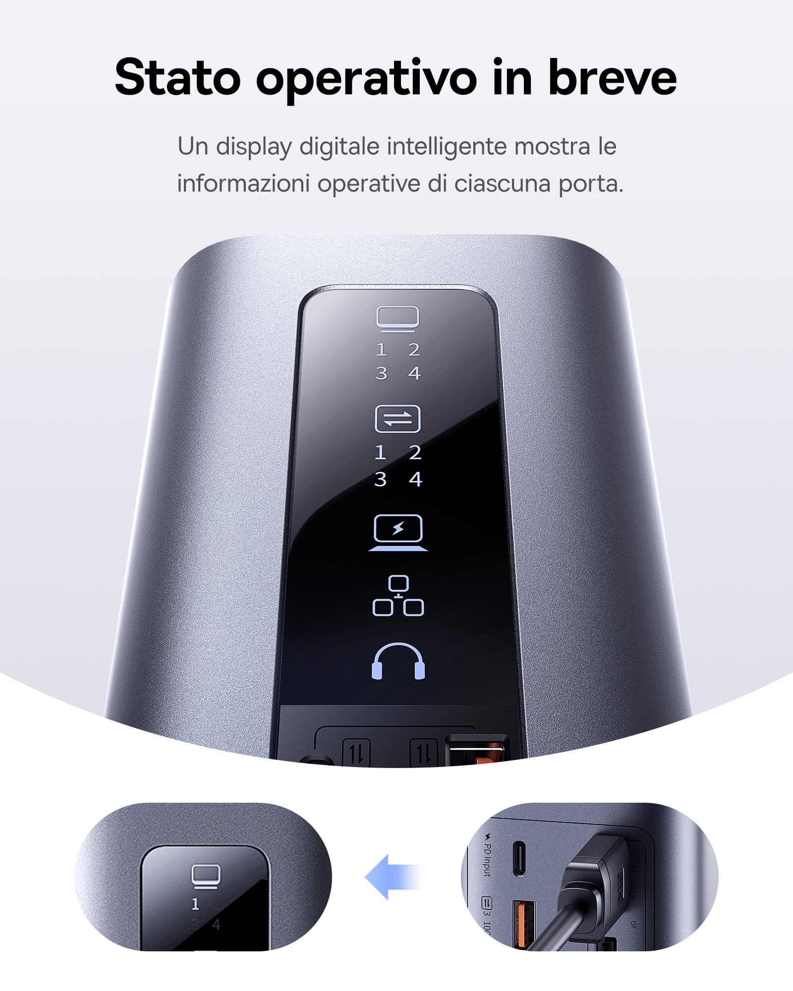 Baseus Docking Station [con Caricatore da 100 W], Docking Station 11 in 1, 3 Monitor con 2 HDMI 1 DP 4K a 60Hz, USB-A/C 10 Gbps, 1 Gbps Ethernet, Compatibile con Laptop Windows