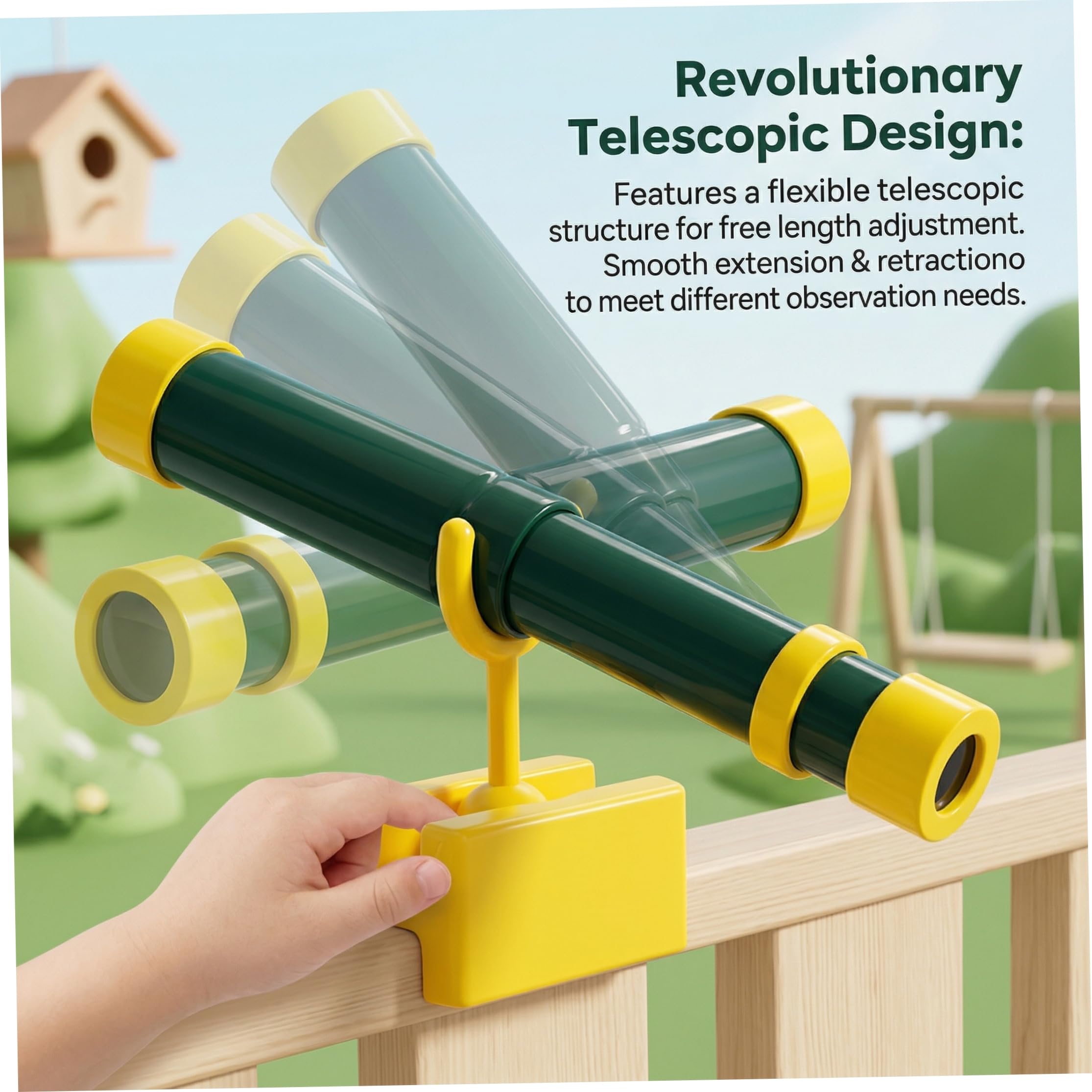 Télescope pour Enfants télescope monoculaire Pliable Vert rétractable équipement de Jeu extérieur pour Enfants pour l'apprentissage précoce et Les Aventures en Plein air