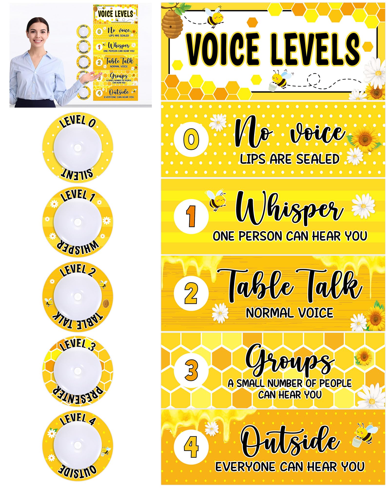 Photo 1 of ClassyWhimsy Bee Style Voice Level Chart with Push Lights
