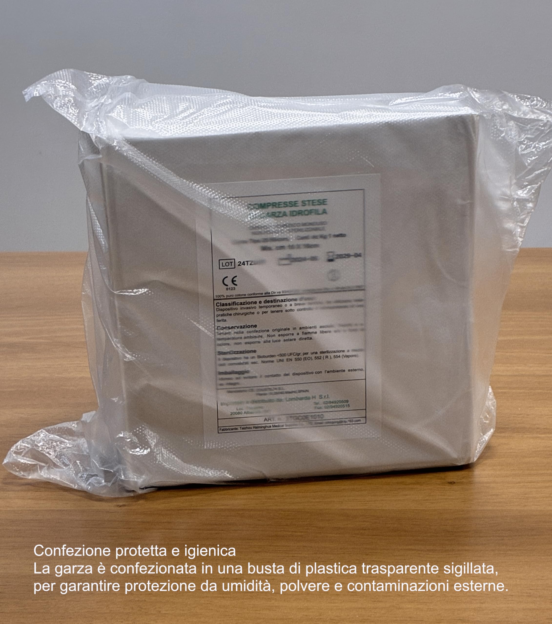 Garza idrofila in puro cotone tagliata cm10x10, non sterile, Garza da 1 kg