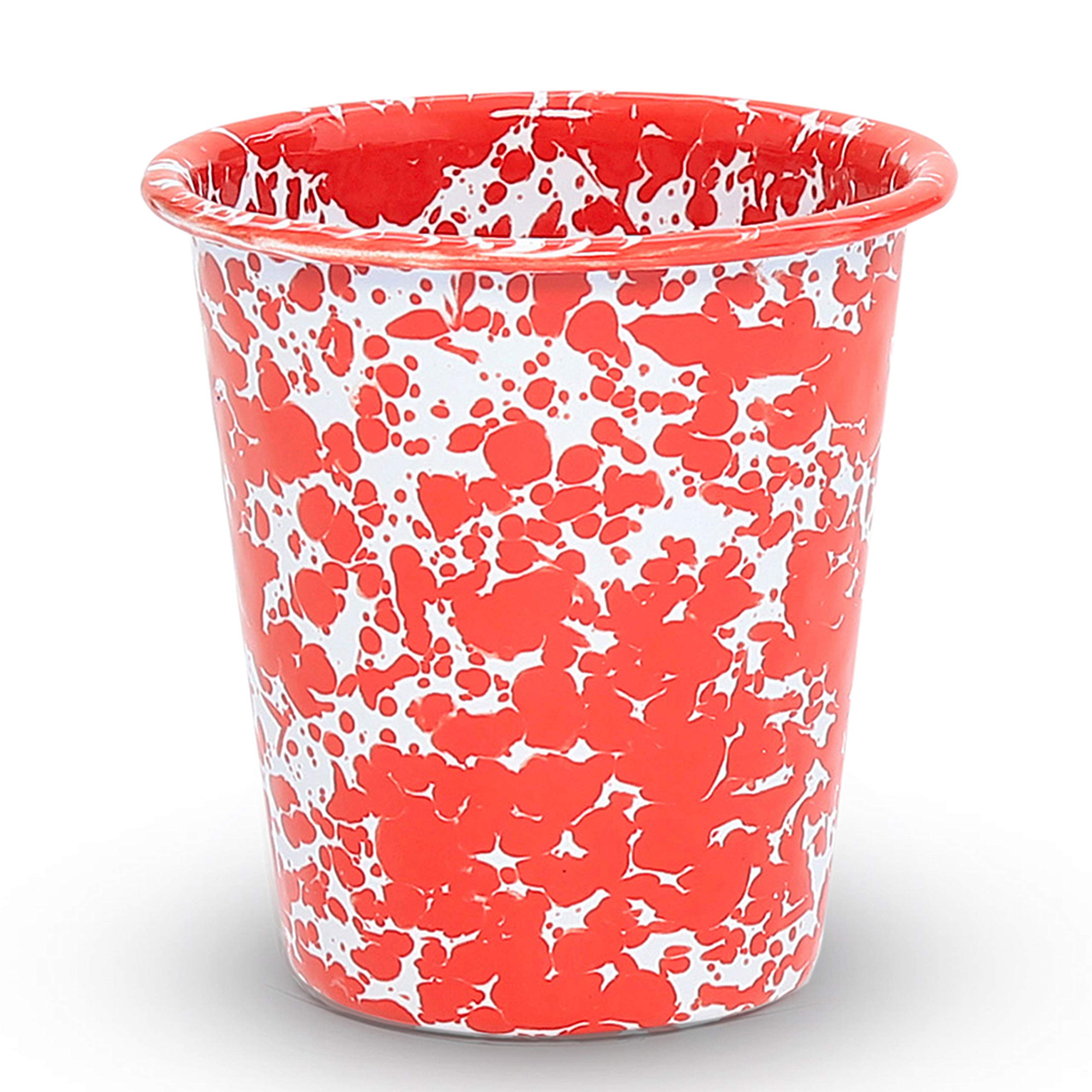 Enamelware Tumbler, 10 Ounce, Red/White Splatter (Set of 4)