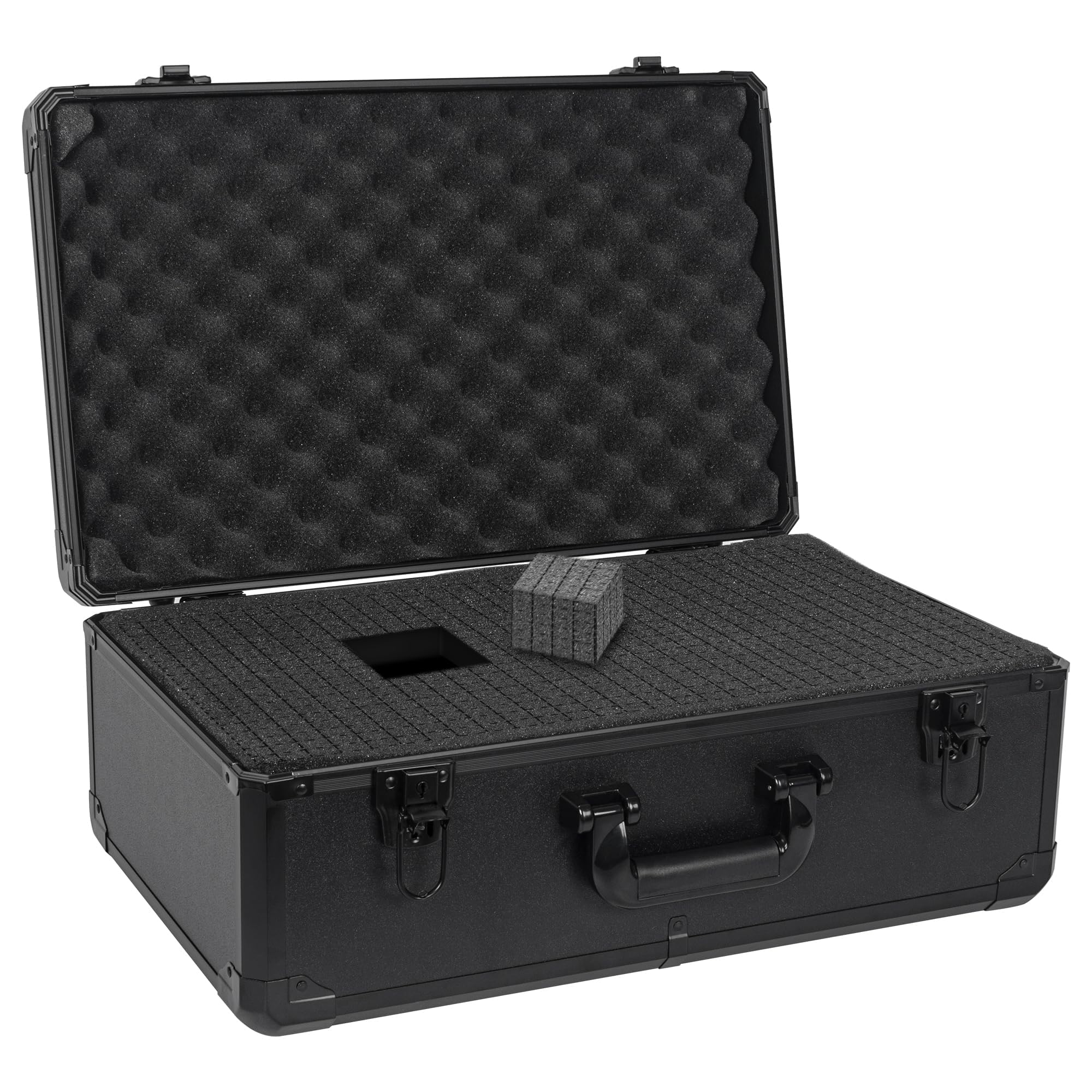 OUUTMEE Borsa per il trasporto con schiuma pre-cubo personalizzabile, lega di alluminio, struttura stabile, ideale per microfono, equimento, fotocamera, strumenti, registratori ecc