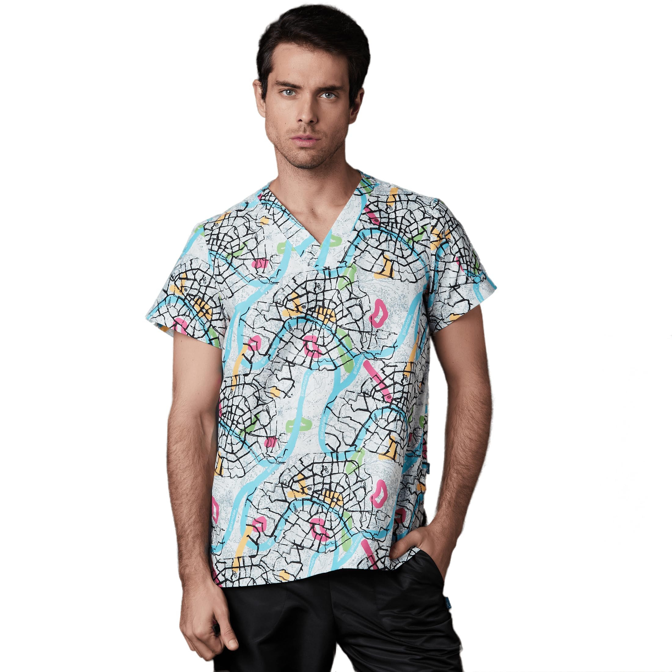 GALLANTDALE Casaca Sanitaria Lumiere Hombre Win Sena Repelente Resistente Chaqueta Ropa de Trabajo Uniforme Sanitario Medico Doctor Veterinario Dibujos