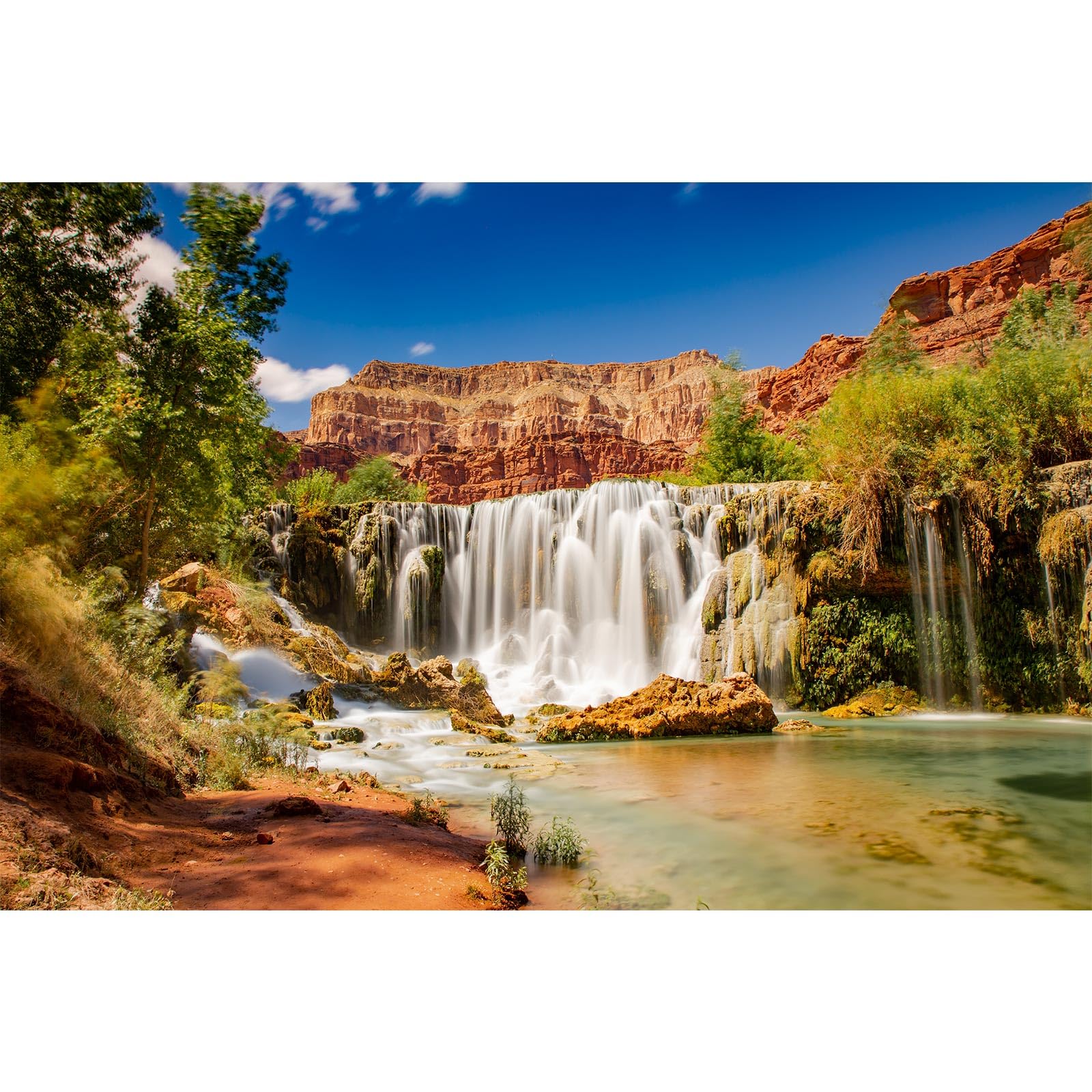 Waterfall Aquarium Background Falls Grand Canyon with Waterfalls and Greenery Terrarium Backgrounds Grand Canyon Desert Waterfall Fish Tank Background Canyon Reptile Tank Backgrounds 36x20in