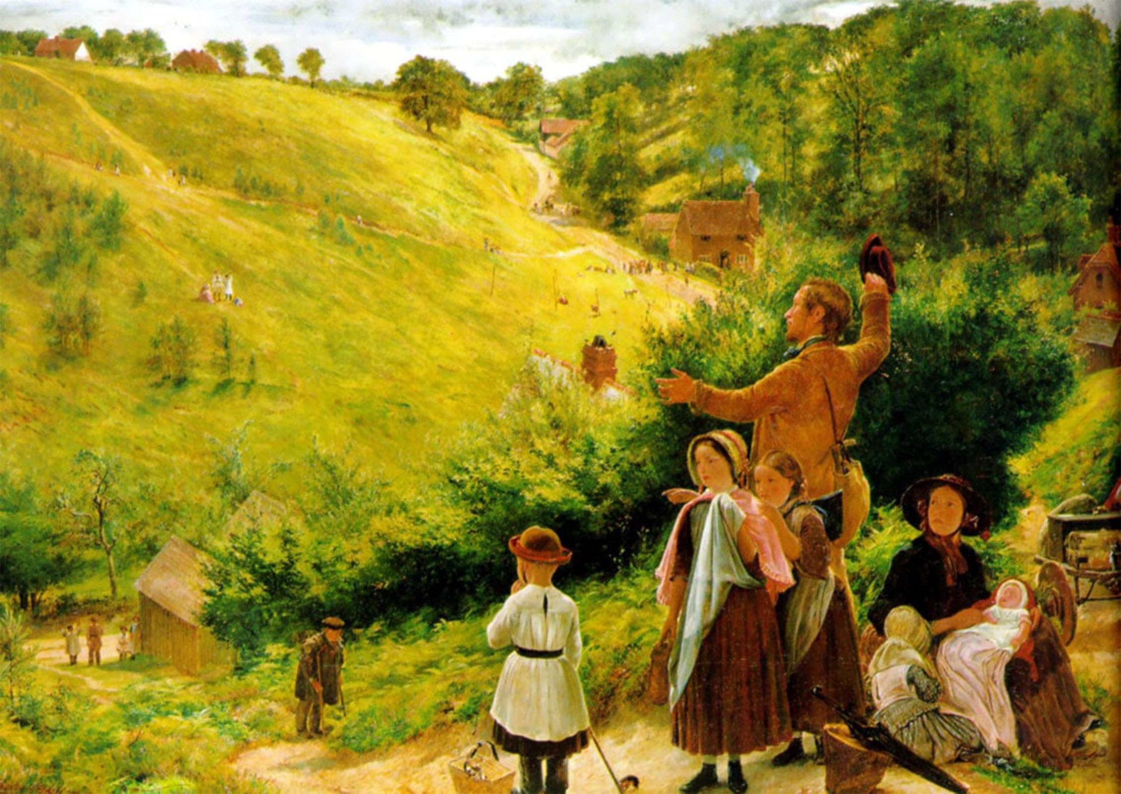 SERENDIPITP Abstract Painting Mural Print Picture Wall Decor Painting the Emigrant's Last Sight of Home by Richard Redgrave Vintage Wall Artwork for Home Decor 60x90cm