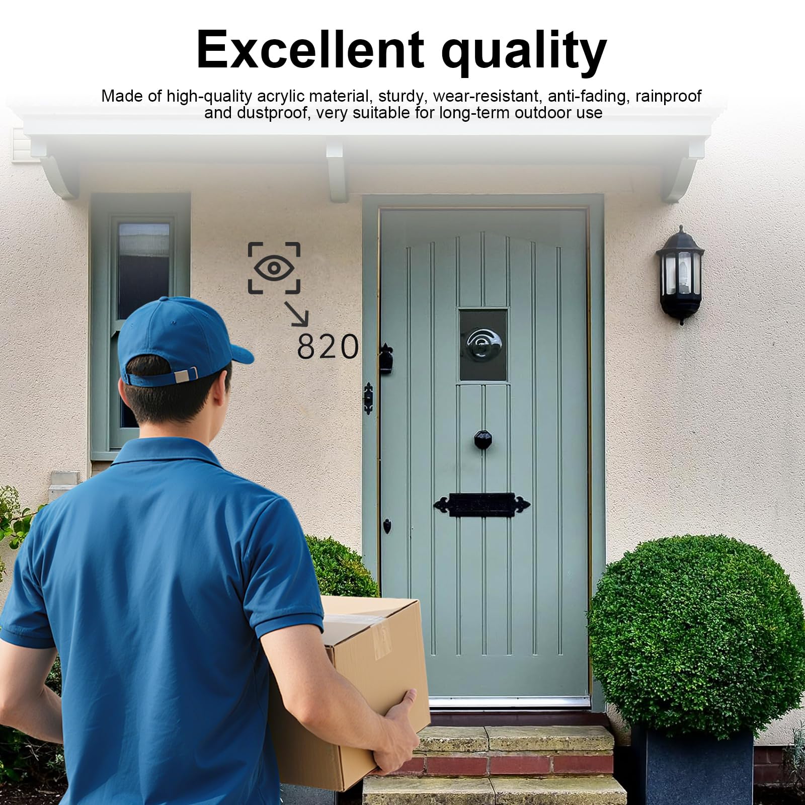 TIANLIN 40 Piezas Números Adhesivos Resistente a la Intemperie, 50 mm 0-9 Pegatinas Número de Casa, Números para Buzón de Acrílico para Exterior, Grosor 2 mm, para Hogar, Hotel, Apartamento (Negro)