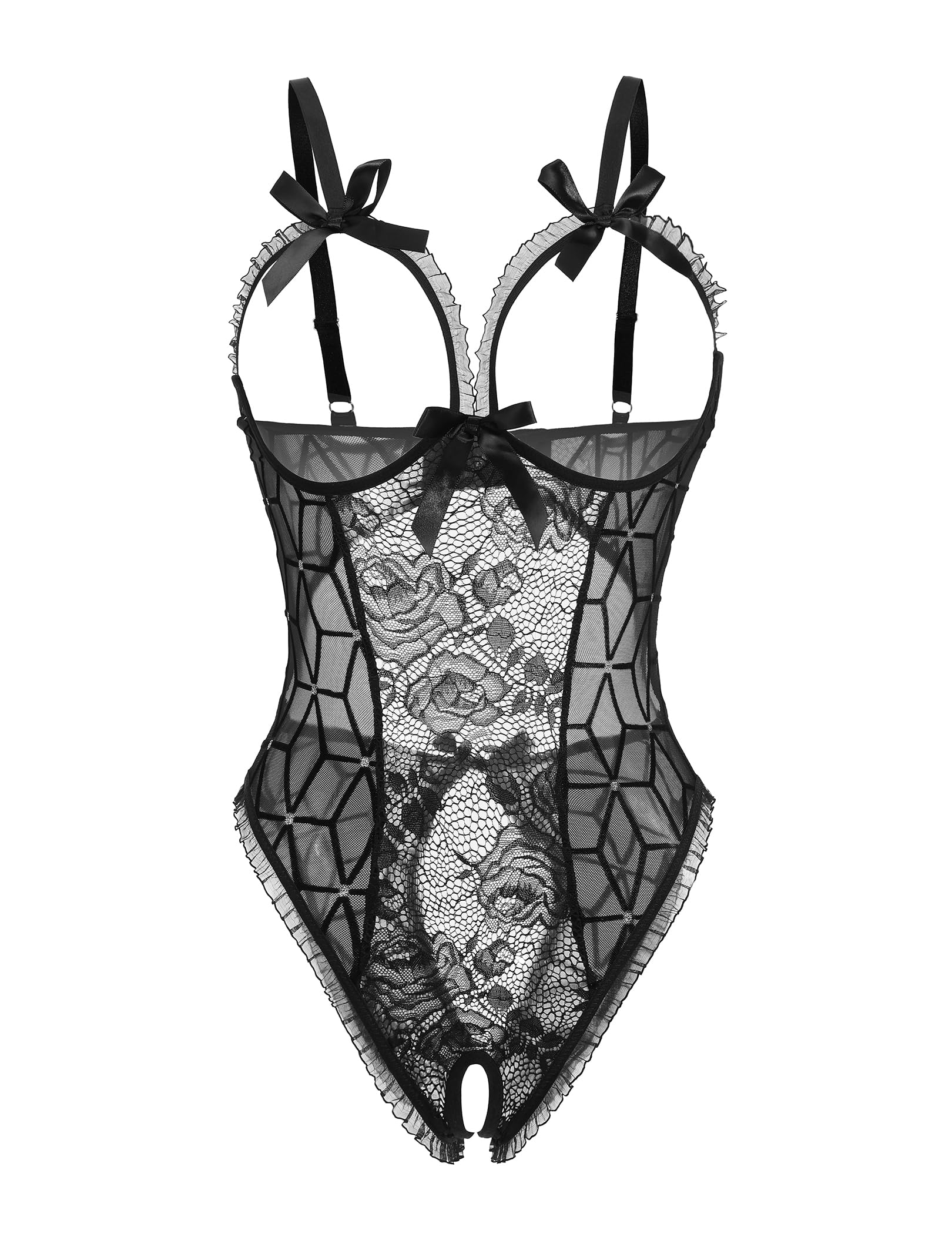 Avidlove Women One Piece Lingerie Sexy Lace Babydoll Mini Bodysuit