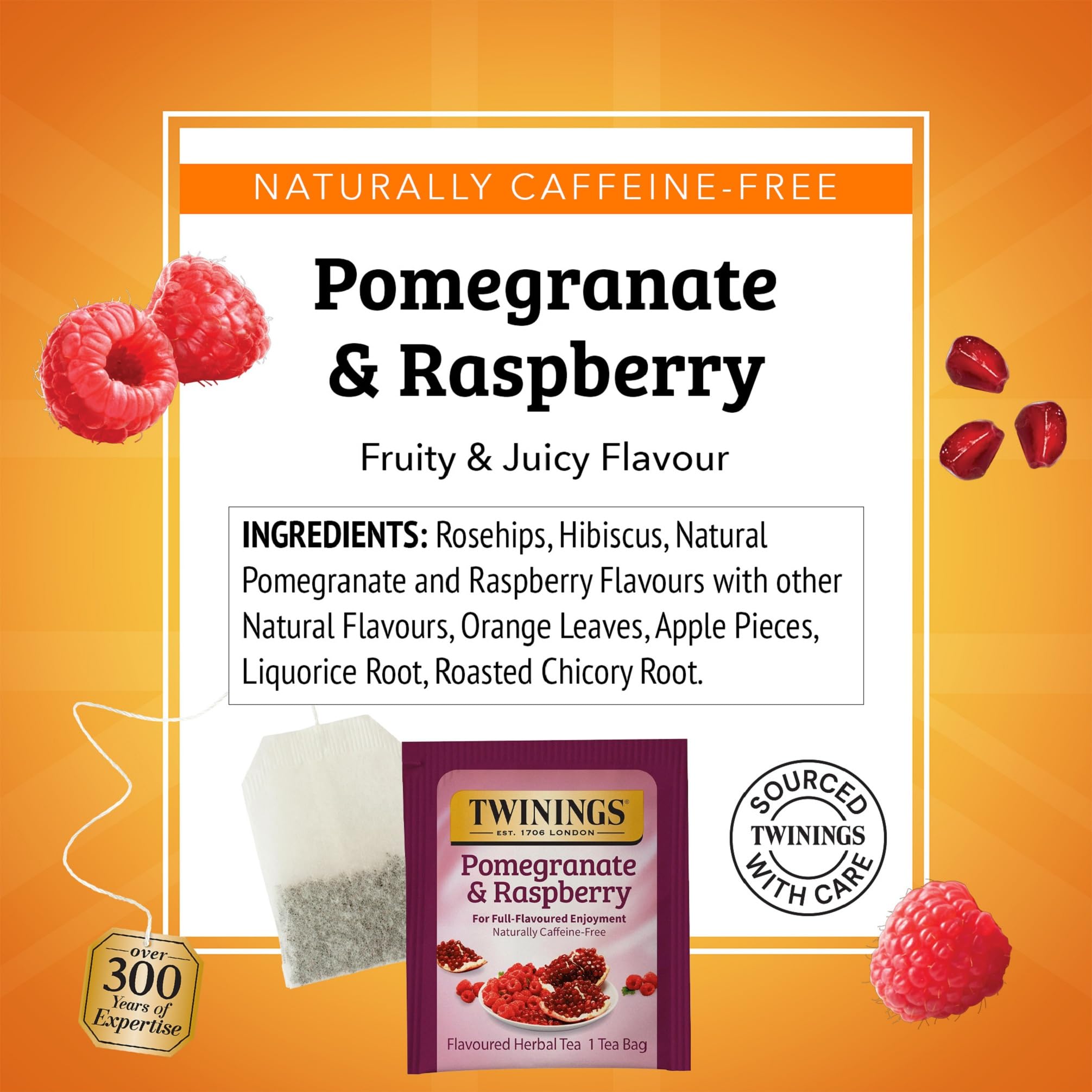Twinings Pomegranate Raspberry Herbal Tea Individually Wrapped Bags 20 Count Pack of 1 Naturally Caffeine-Free Enjoy Hot or — view 4